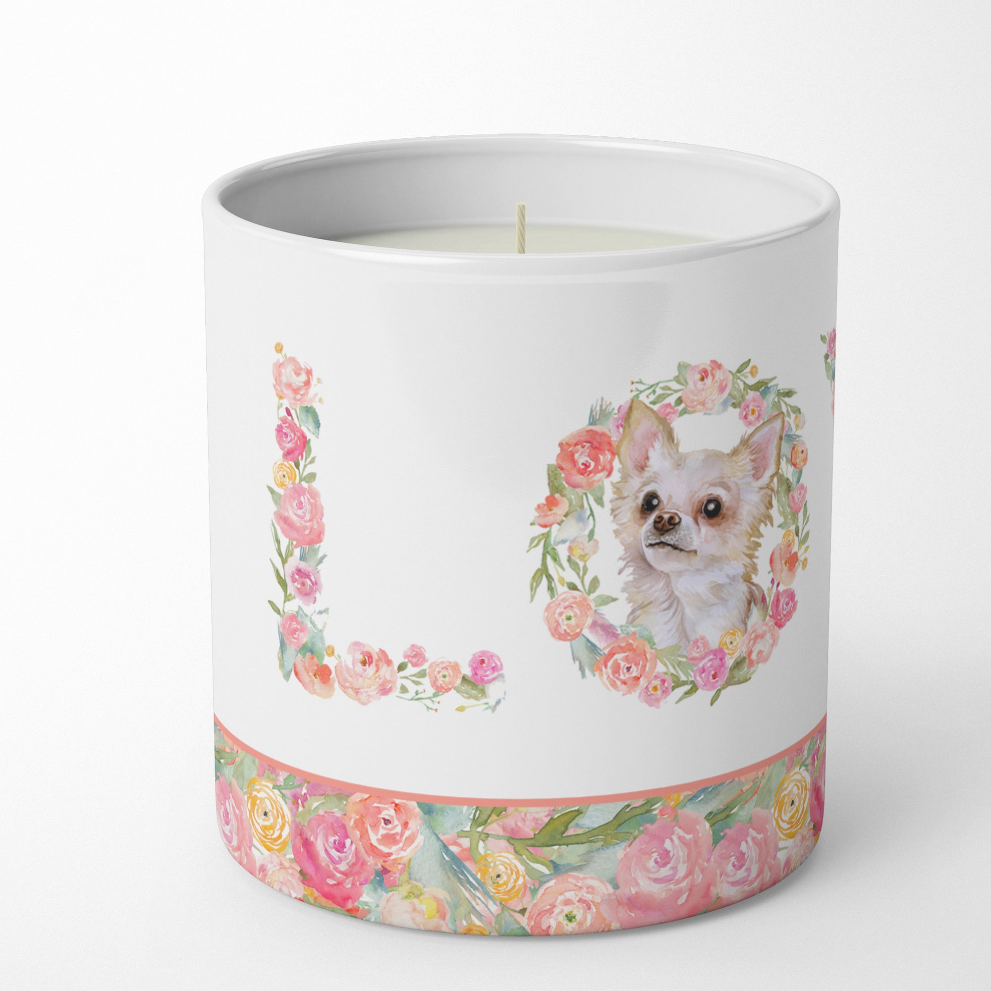 Buy this Longhaired Chihuahua Love 10 oz Decorative Soy Candle