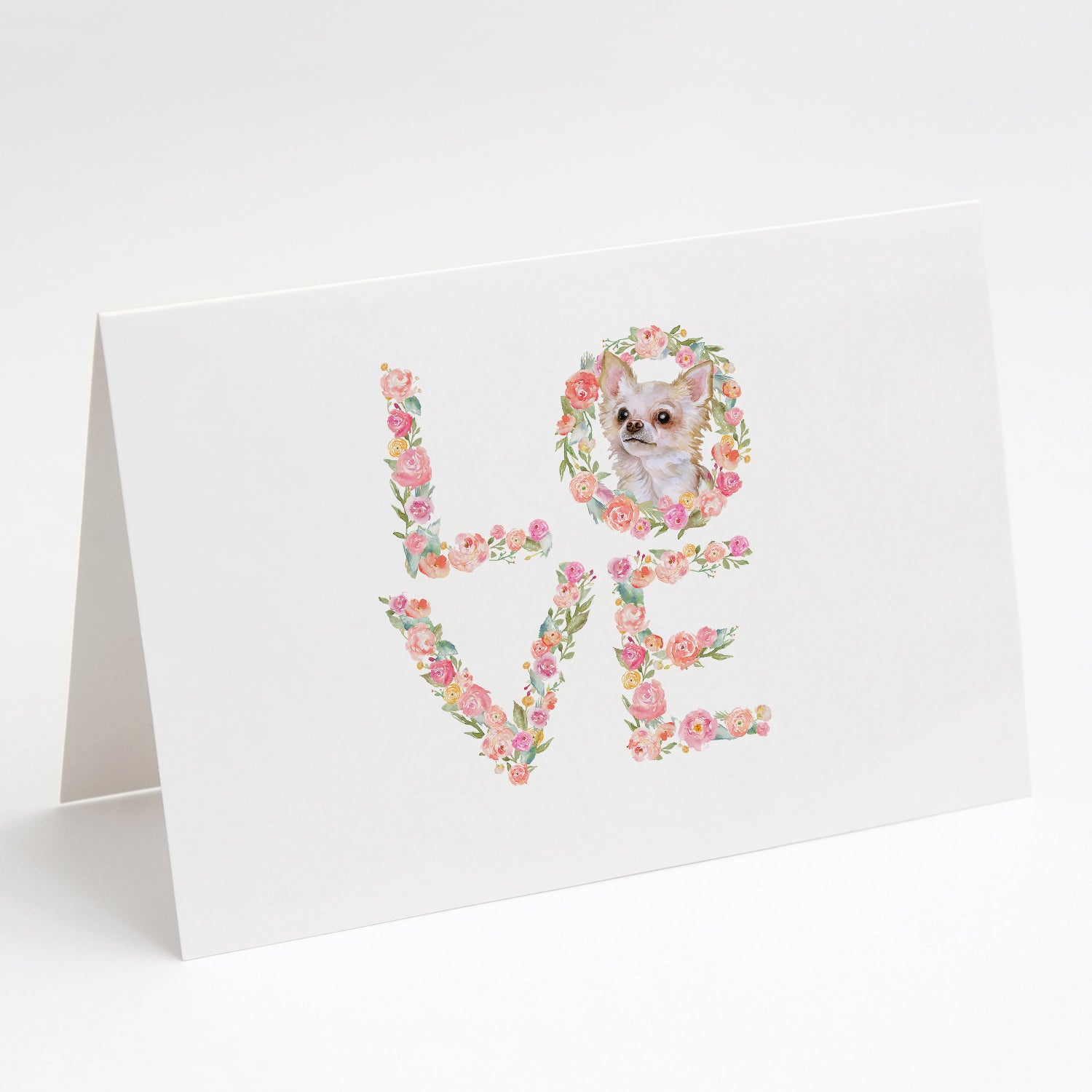 Buy this Longhaired Chihuahua Love Greeting Cards and Envelopes Pack of 8