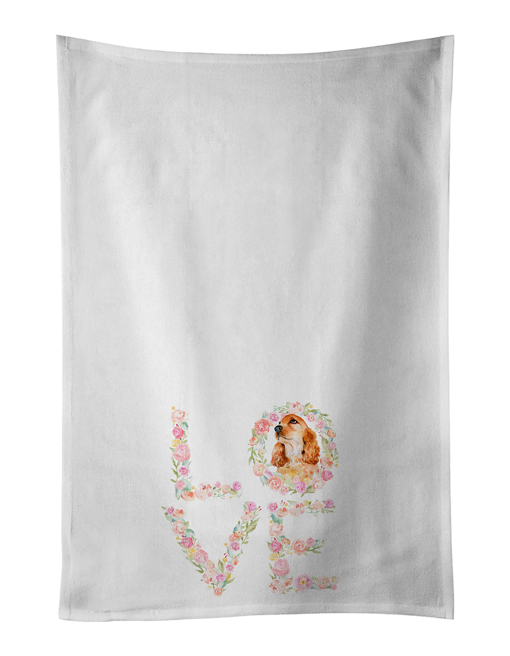 Buy this Cocker Spaniel Love White Kitchen Towel Set of 2 Dish Towels