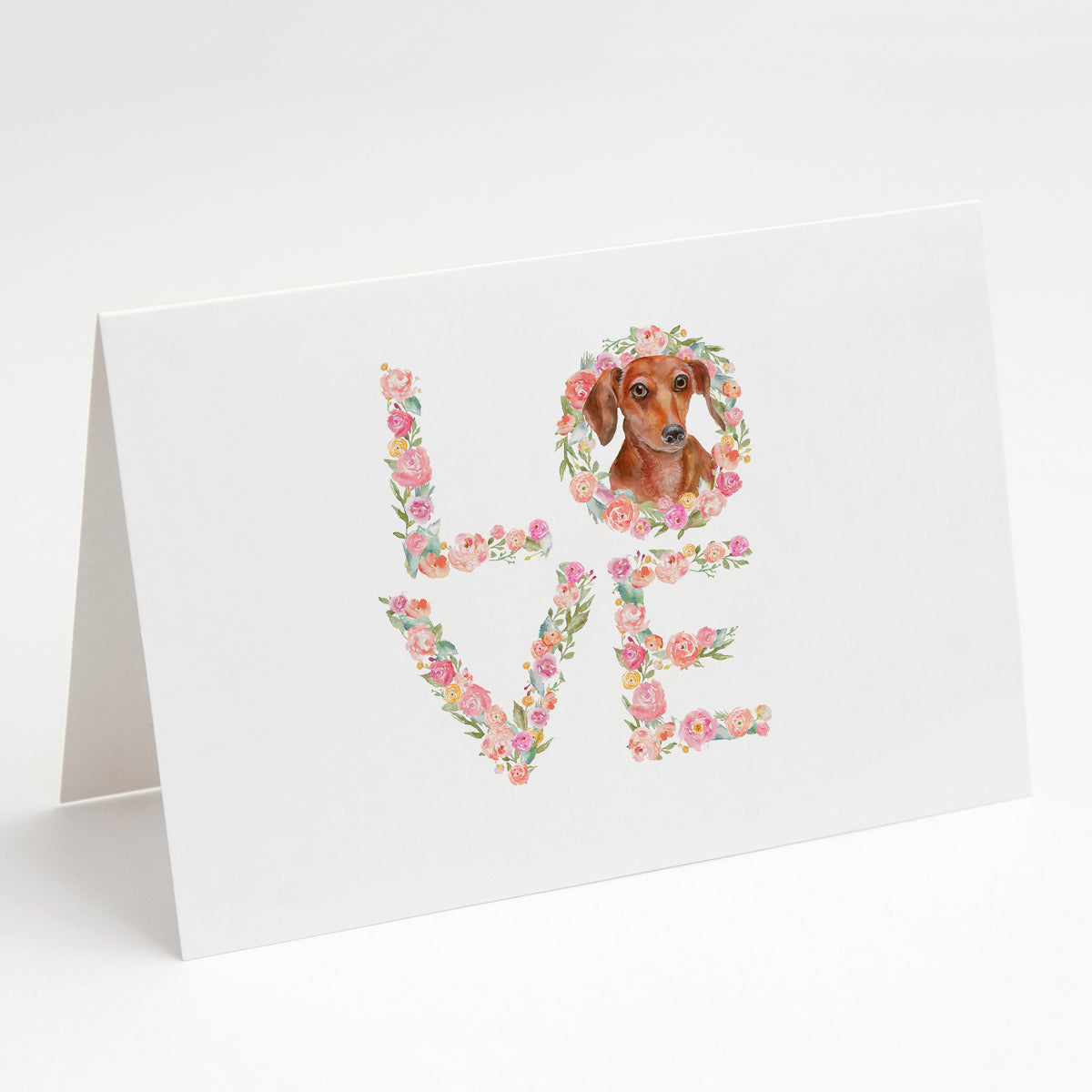 Caroline's Treasures Dachshund Love Greeting Cards - Blank Note Cards – 8-Pack of Artist-Designed Cards with Envelopes