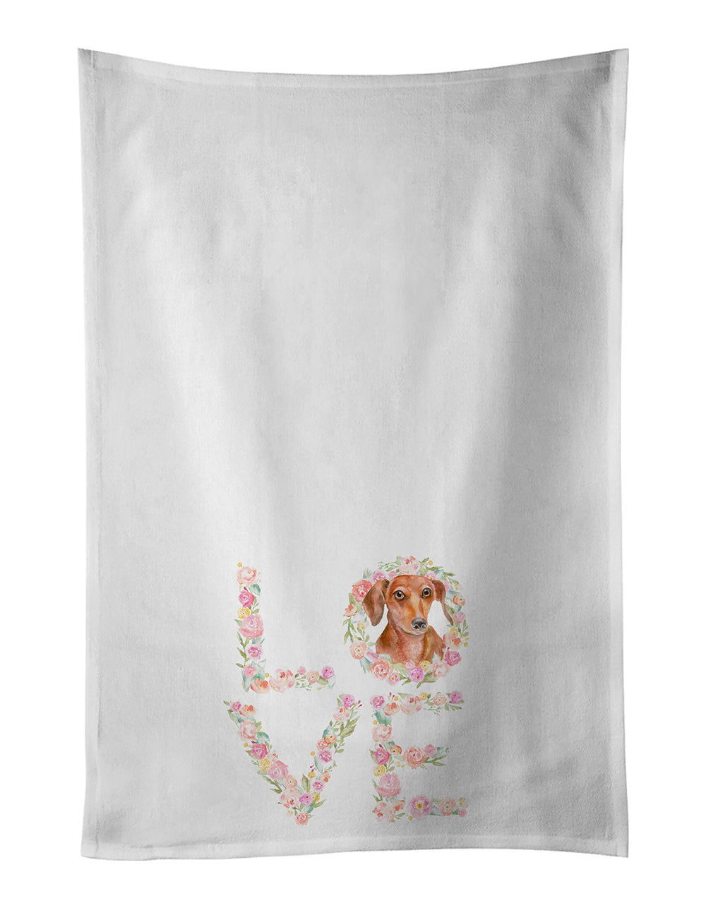 Buy this Dachshund Love White Kitchen Towel Set of 2 Dish Towels