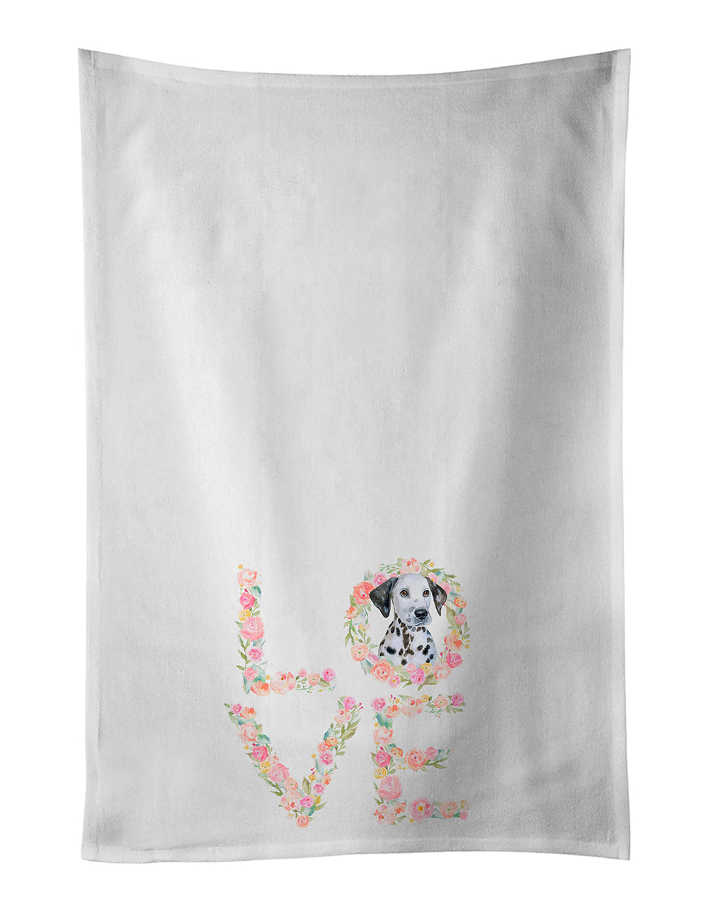 Buy this Dalmatian Puppy Love White Kitchen Towel Set of 2 Dish Towels