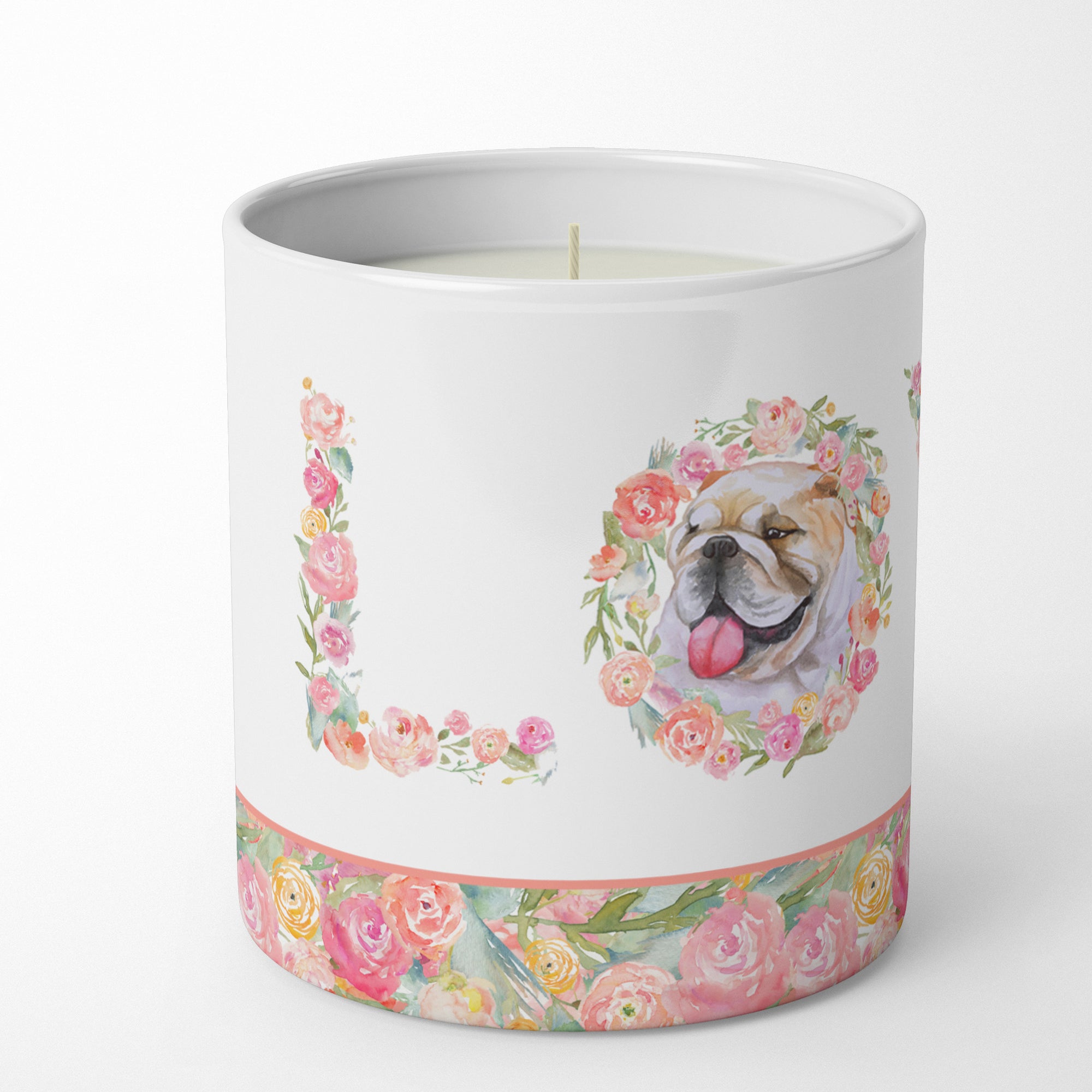 English Bulldog Love 10 oz Decorative Soy Candle - the-store.com