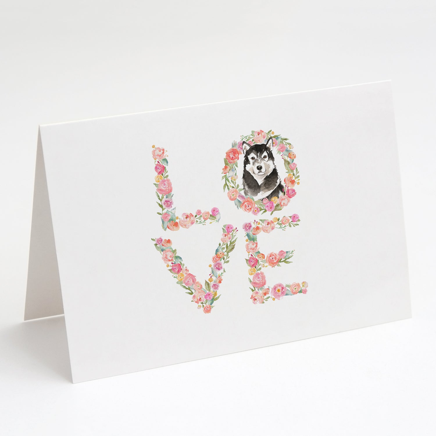 Buy this Alaskan Malamute Love Greeting Cards and Envelopes Pack of 8