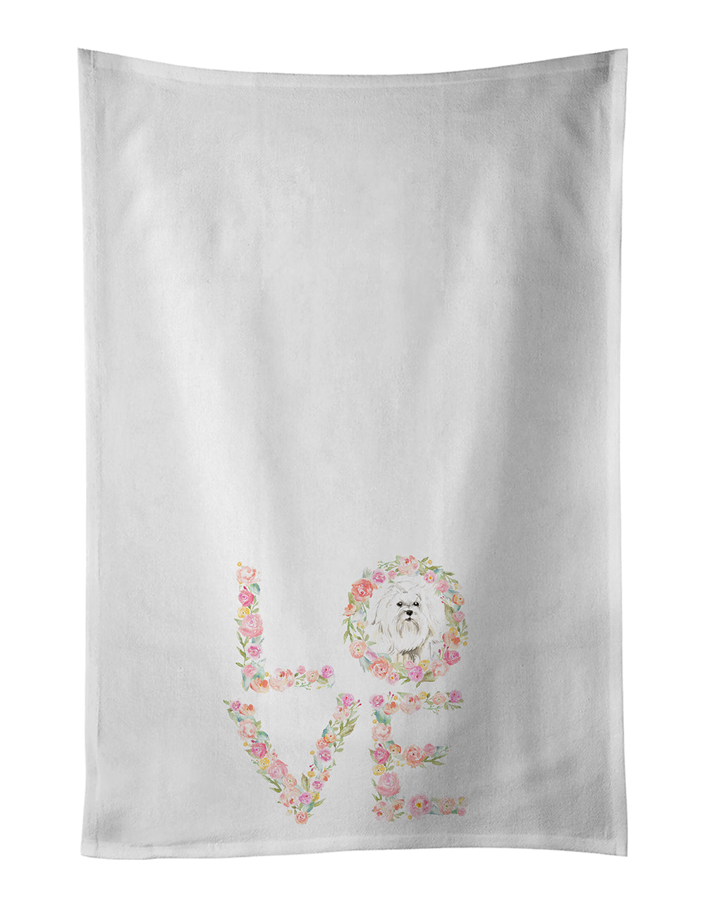 Buy this Maltese Love White Kitchen Towel Set of 2 Dish Towels