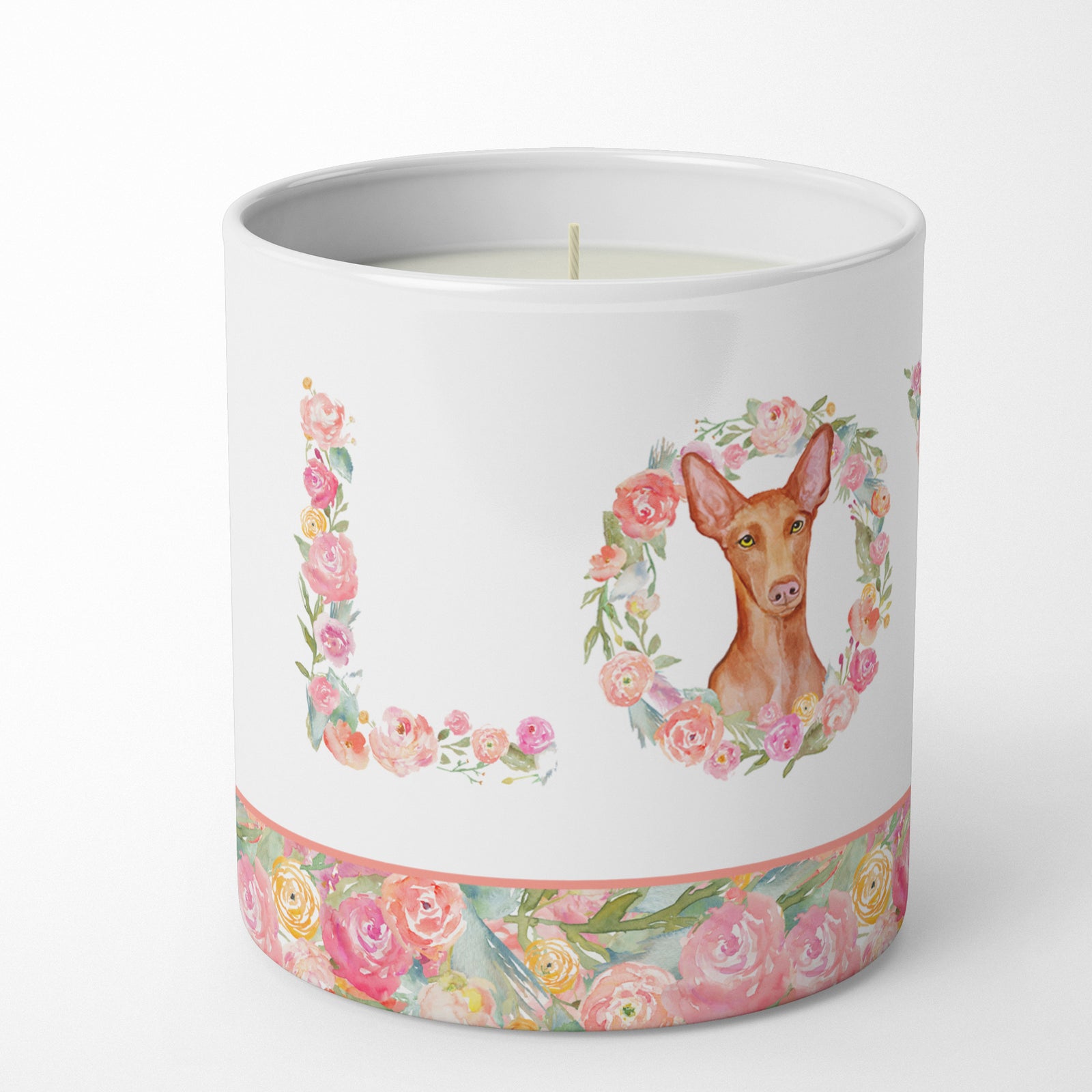 Caroline's Treasures Pharaoh Hound Love 10 oz Decorative Soy Candle