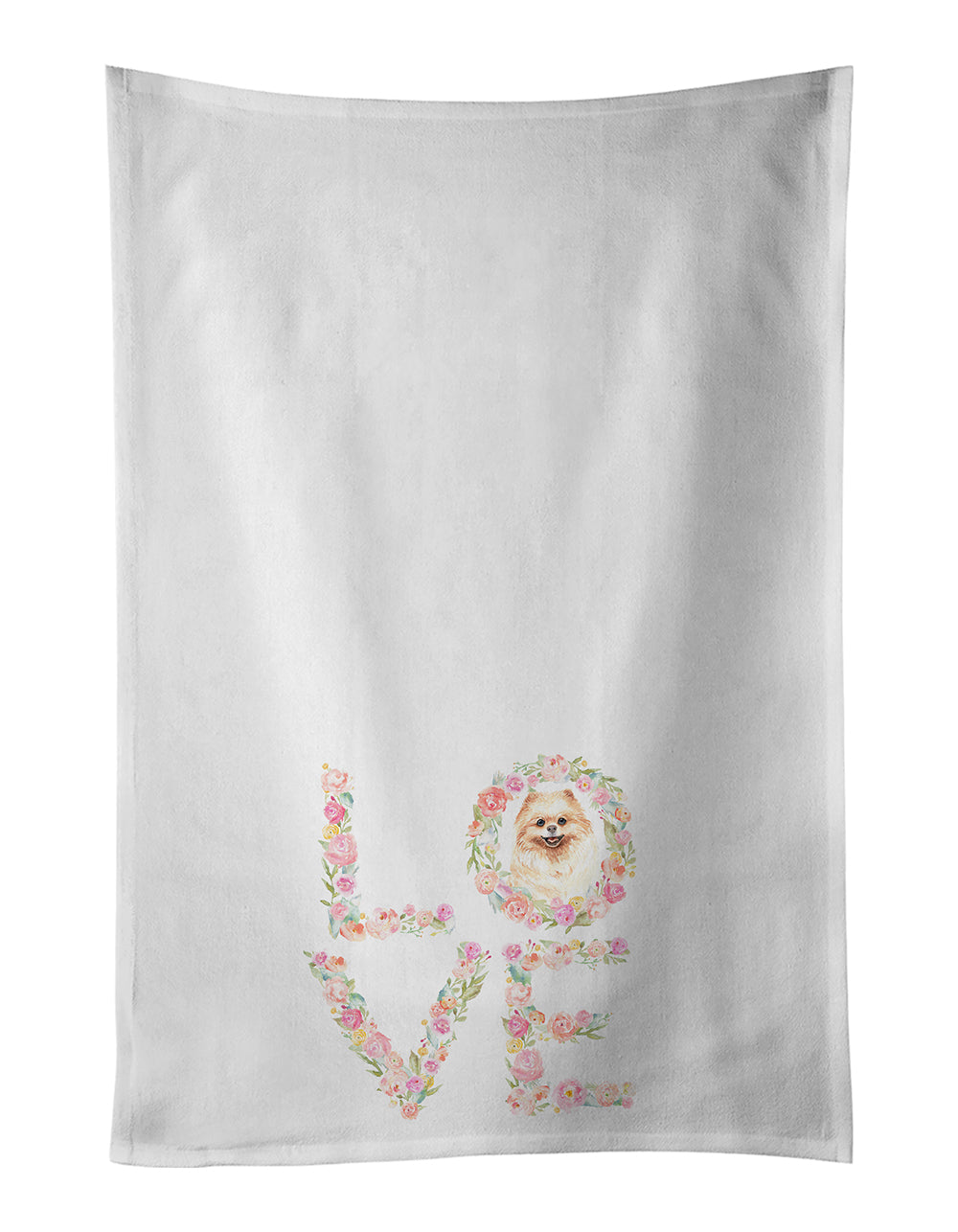 Buy this Pomeranian #2 Love White Kitchen Towel Set of 2 Dish Towels