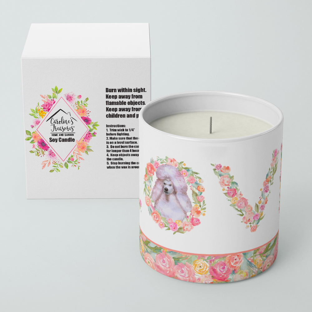 White Standard Poodle Love 10 oz Decorative Soy Candle - the-store.com