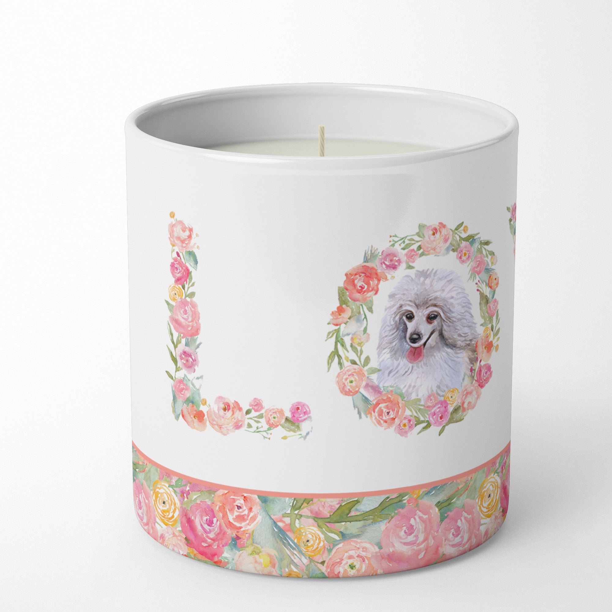 White Poodle Love 10 oz Decorative Soy Candle - the-store.com
