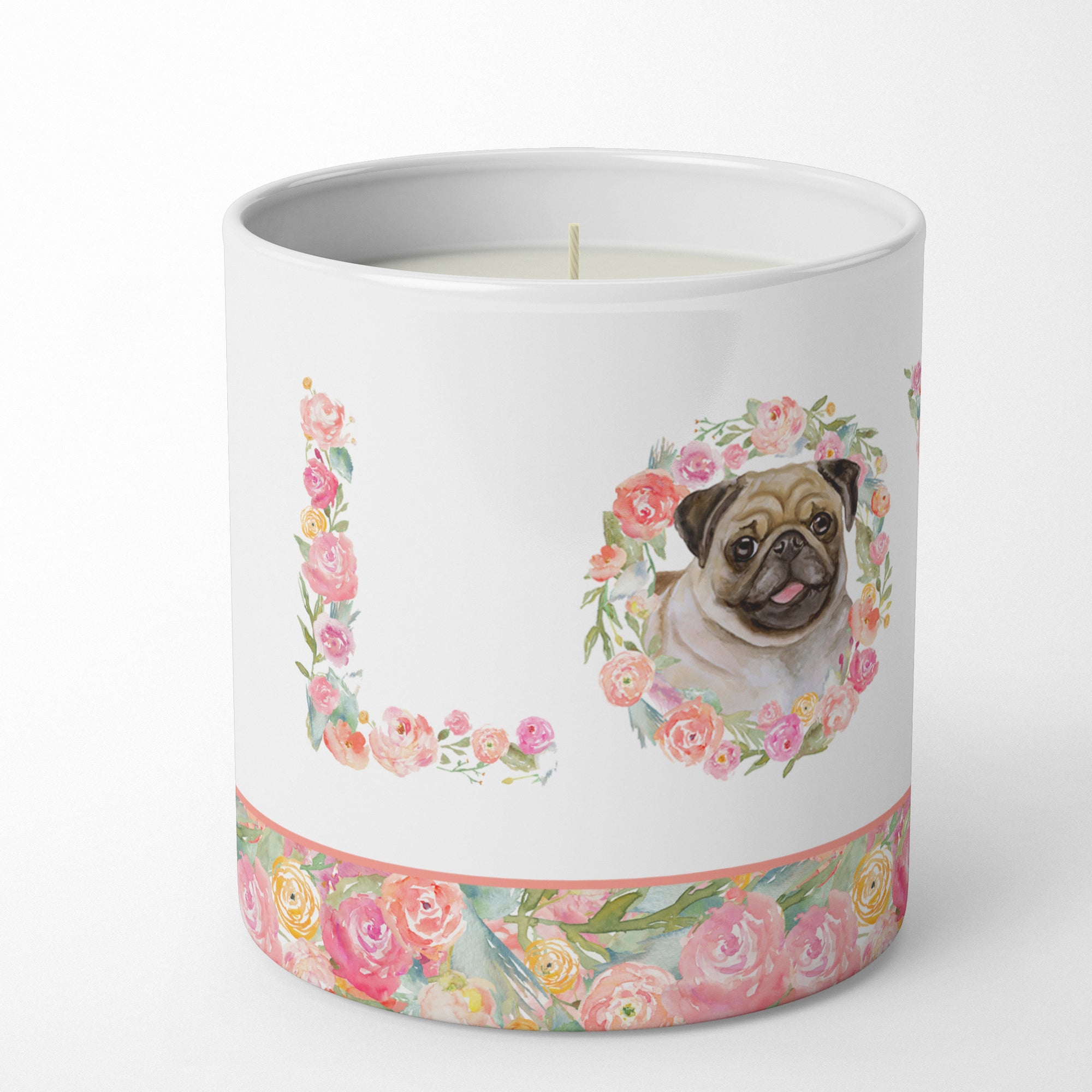 Pug Love 10 oz Decorative Soy Candle - the-store.com
