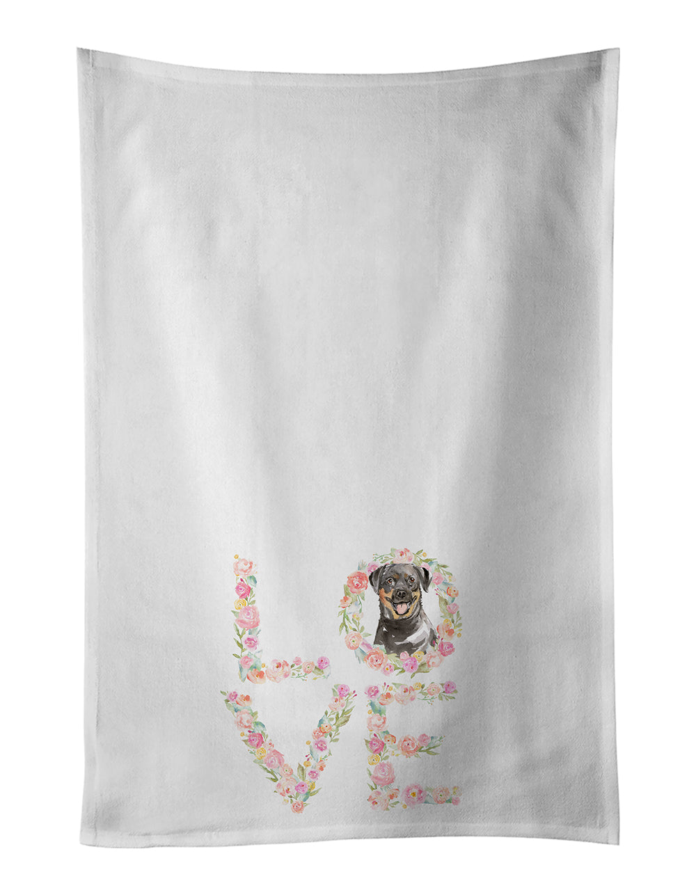 Buy this Rottweiler Love White Kitchen Towel Set of 2 Dish Towels