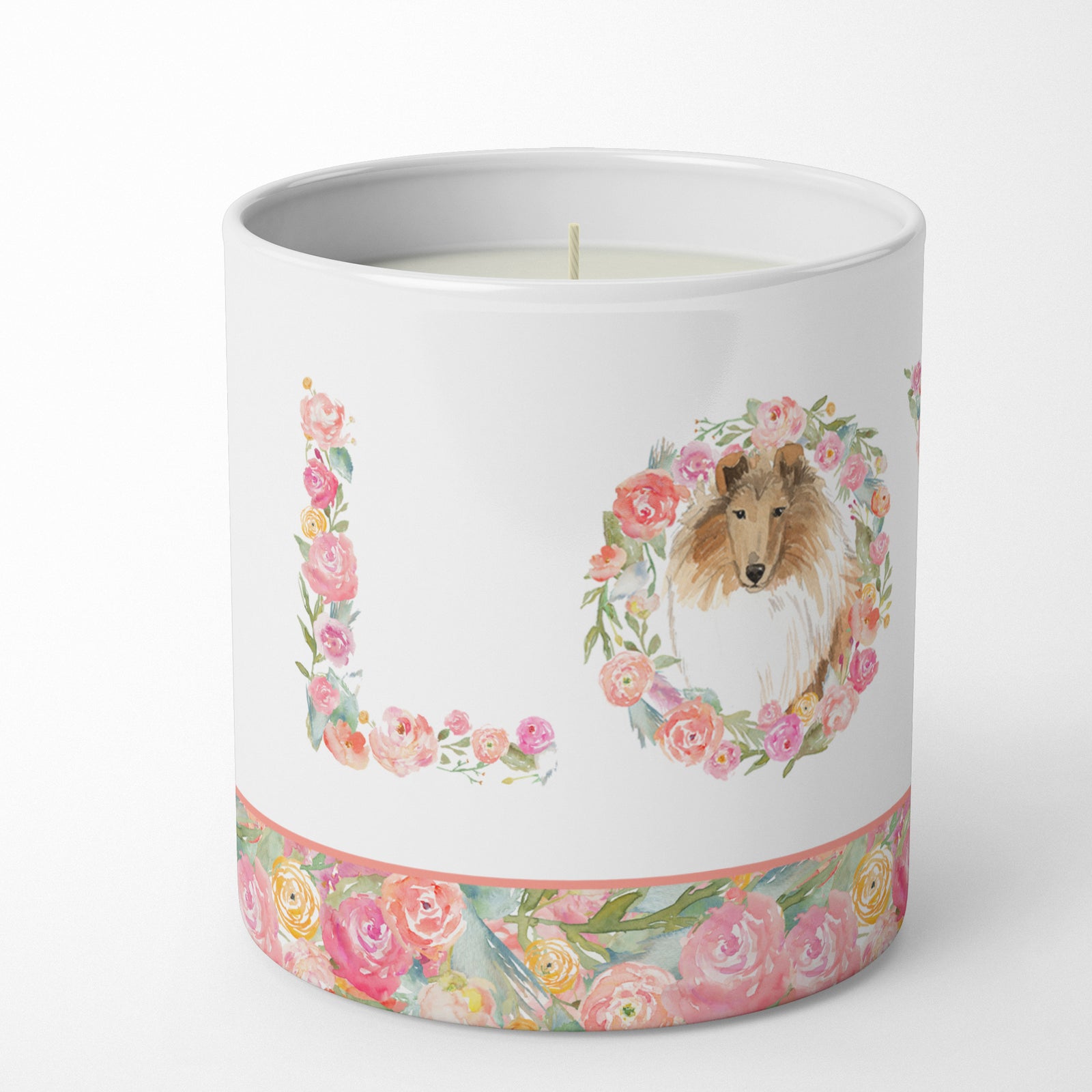 Caroline's Treasures Rough Collie Love 10 oz Decorative Soy Candle