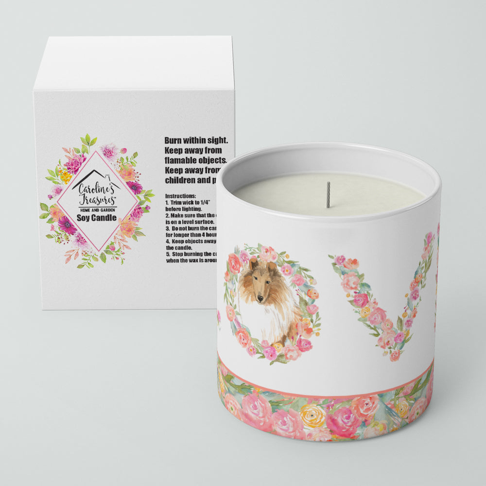 Caroline's Treasures Rough Collie Love 10 oz Decorative Soy Candle