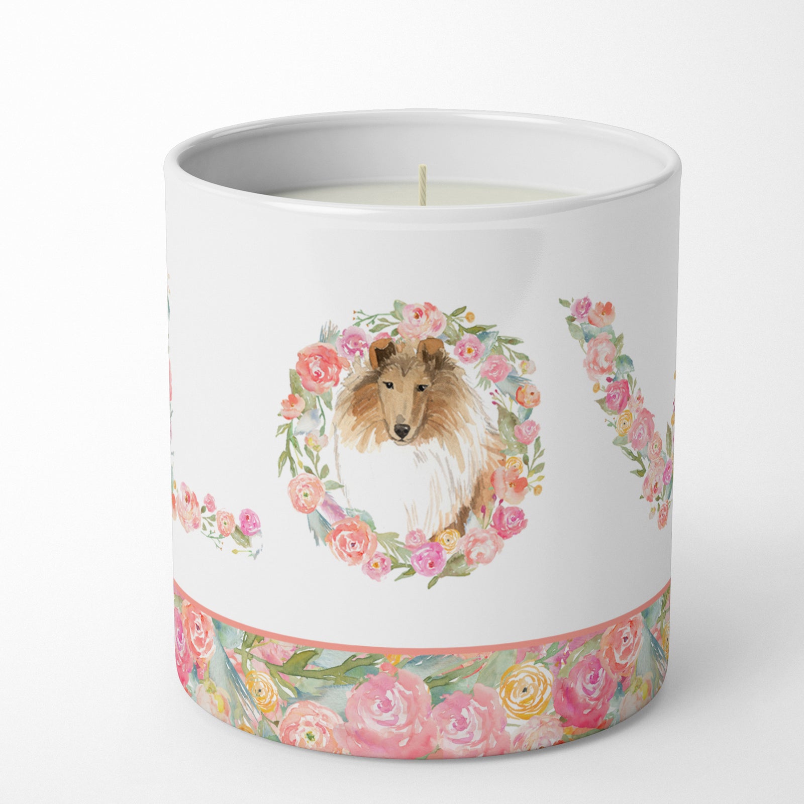 Caroline's Treasures Rough Collie Love 10 oz Decorative Soy Candle