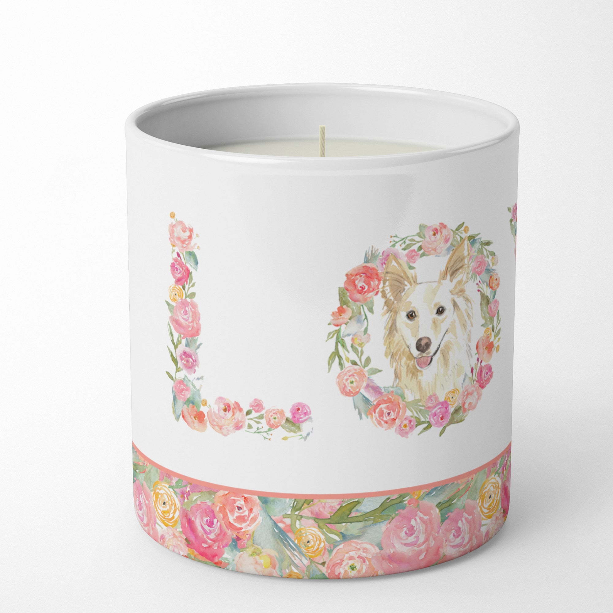 White Collie Love 10 oz Decorative Soy Candle - the-store.com
