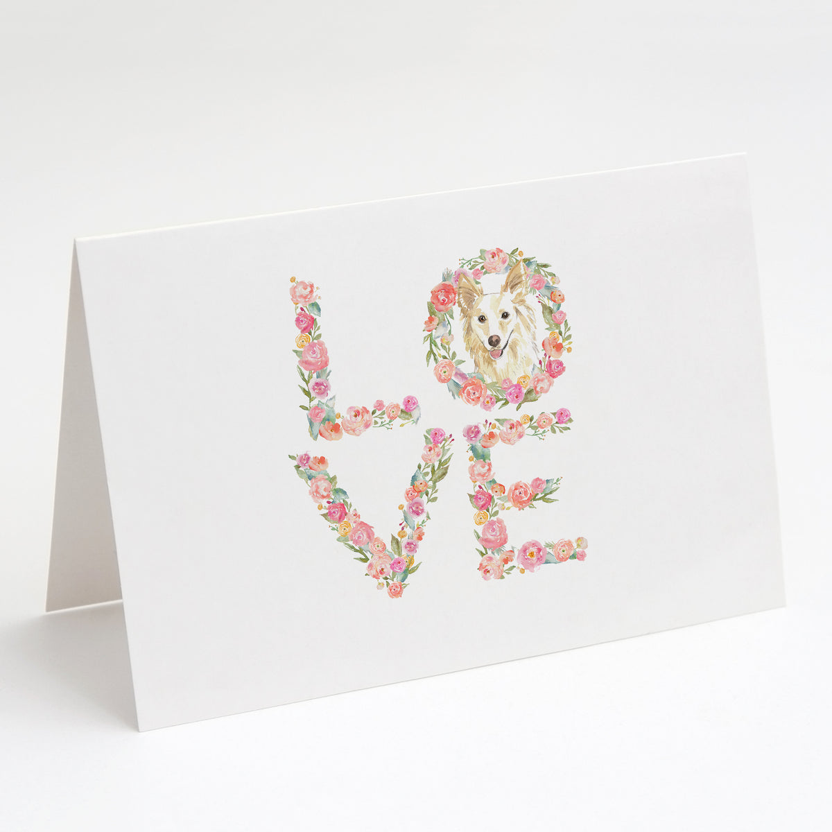 Buy this White Collie Love Greeting Cards and Envelopes Pack of 8