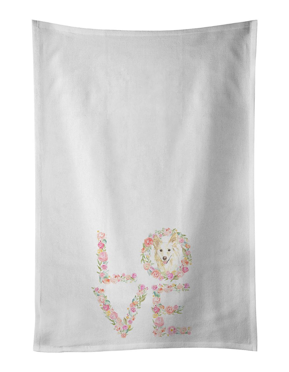 Buy this White Collie Love White Kitchen Towel Set of 2 Dish Towels
