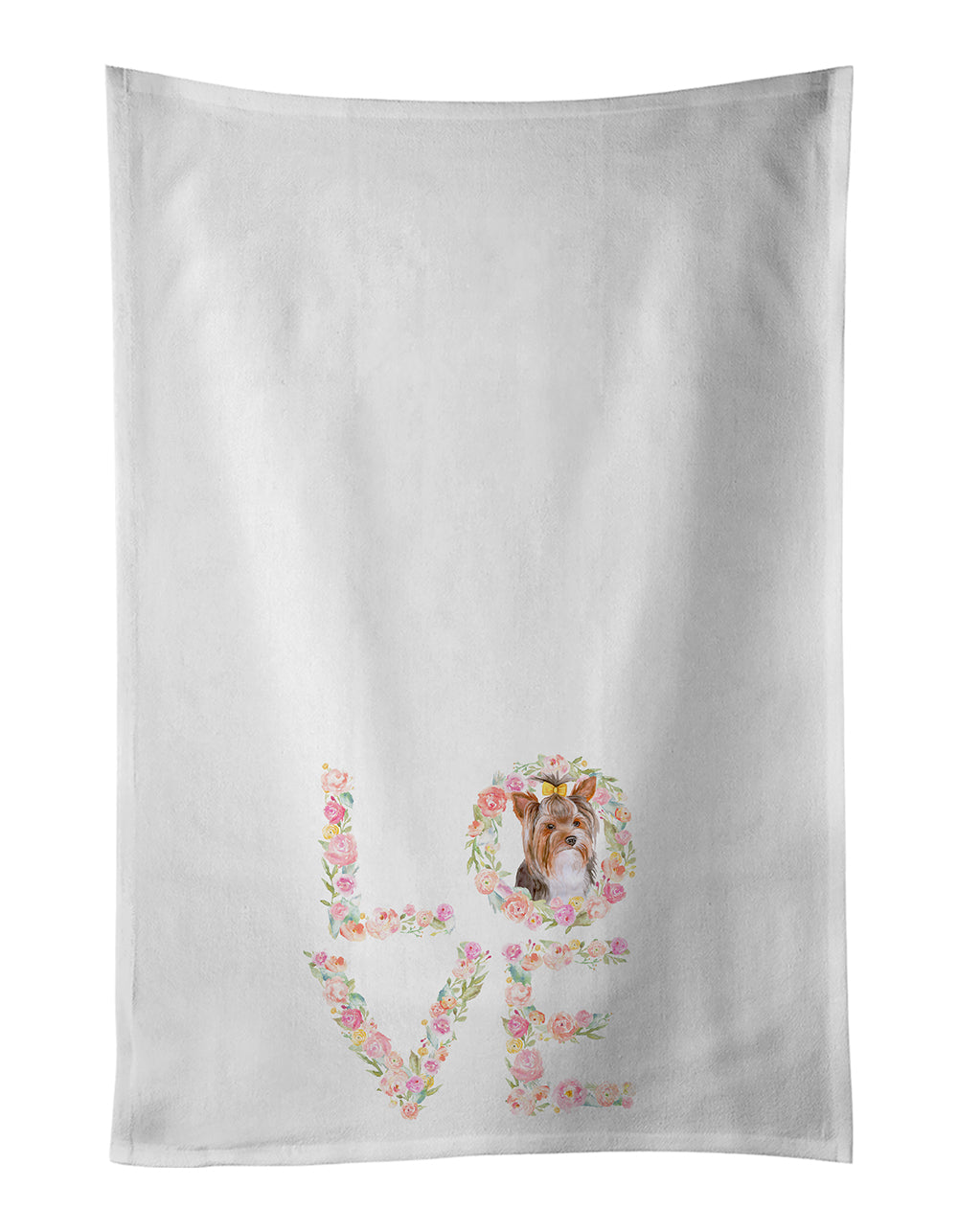 Buy this Yorkshire Terrier Yorkie #2 Love White Kitchen Towel Set of 2 Dish Towels
