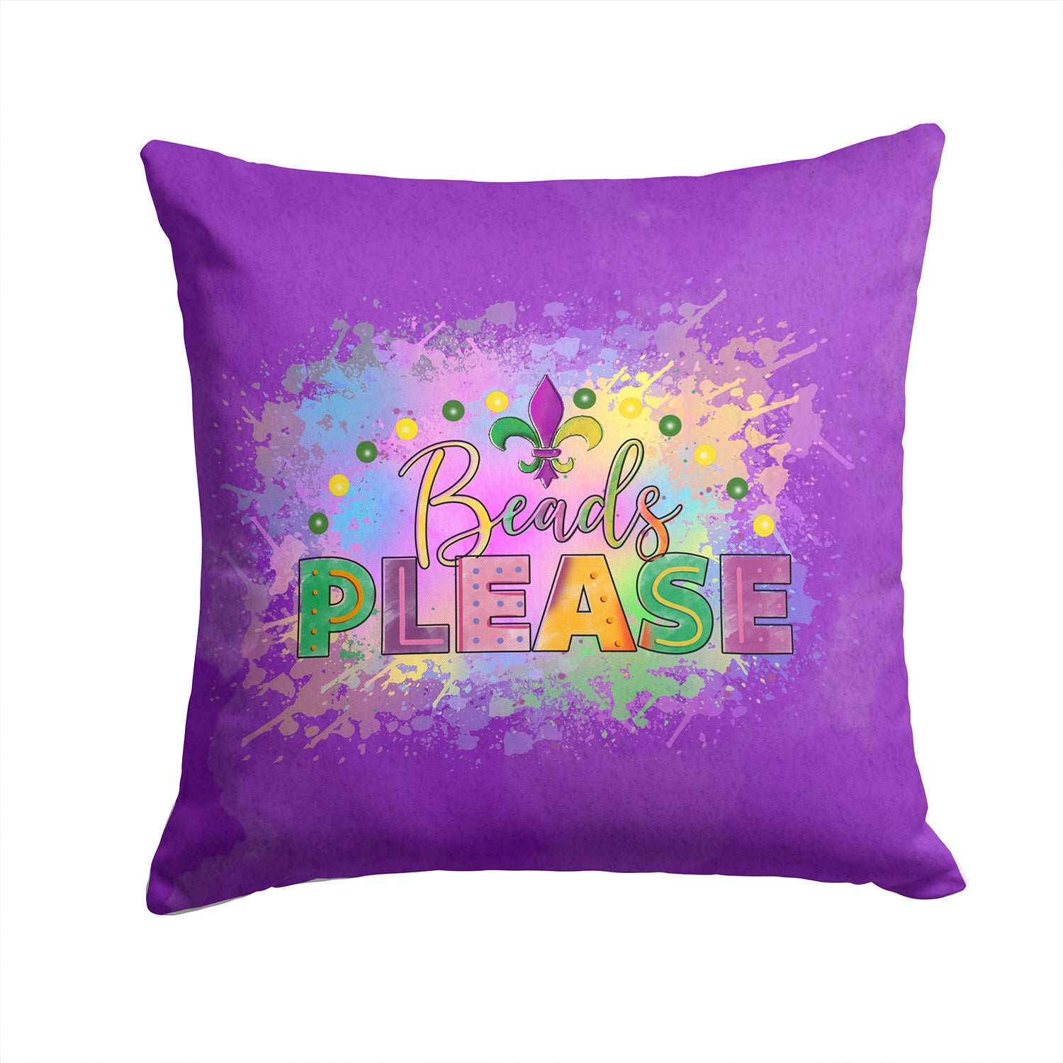 Buy this Beads Please Mardi Gras Fabric Decorative Pillow