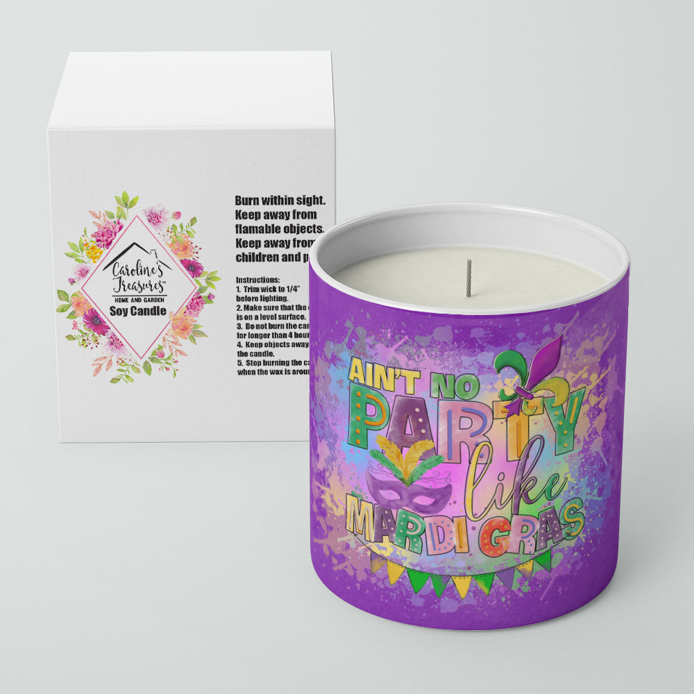 Ain't No Party Like Mardi Gras 10 oz Decorative Soy Candle - the-store.com