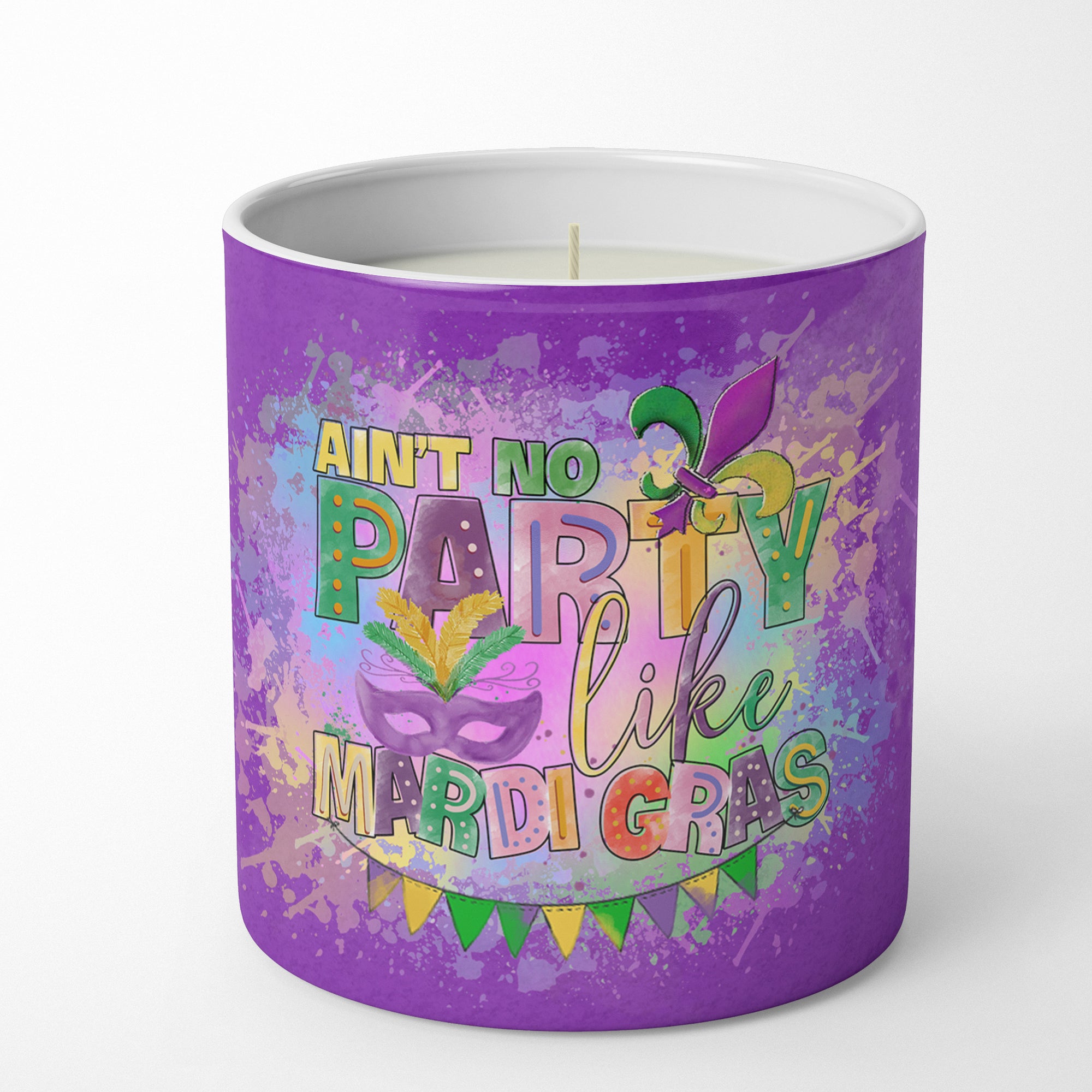 Buy this Ain't No Party Like Mardi Gras 10 oz Decorative Soy Candle