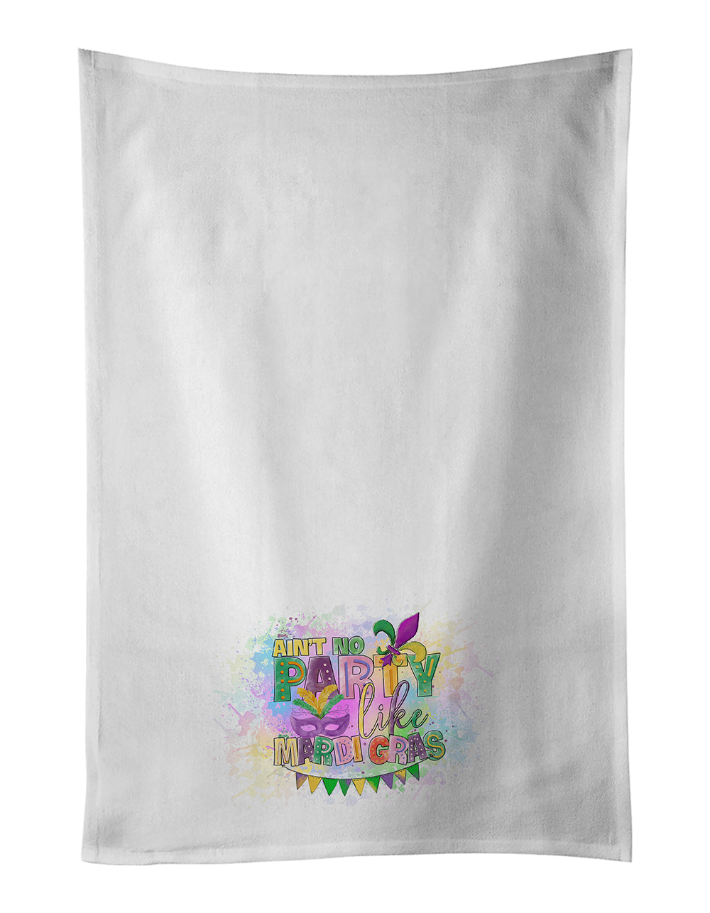 Buy this Ain't No Party Like Mardi Gras White Kitchen Towel Set of 2 Dish Towels