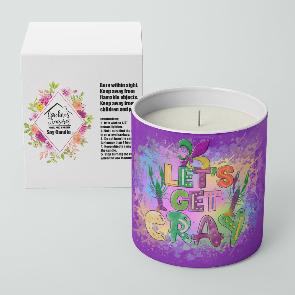 Let's Get Cray Mardi Gras 10 oz Decorative Soy Candle - the-store.com