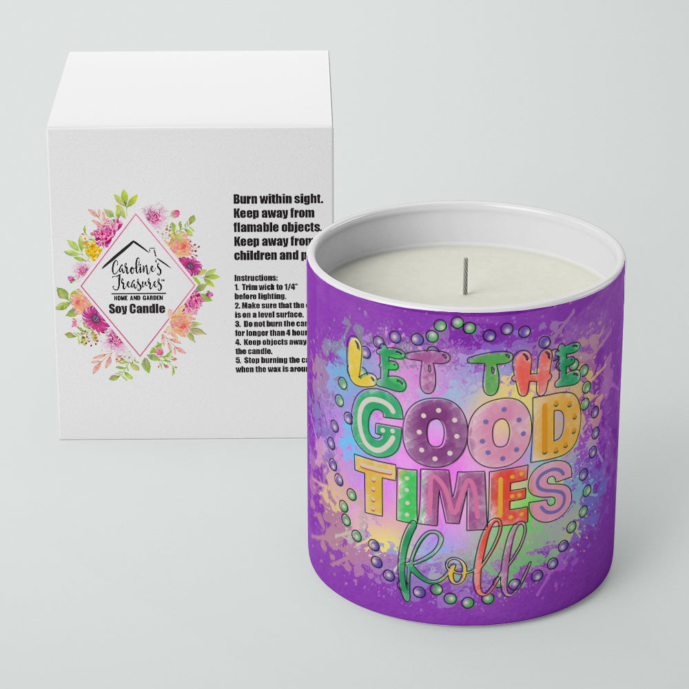 Let the Good Times Roll Mardi Gras 10 oz Decorative Soy Candle - the-store.com