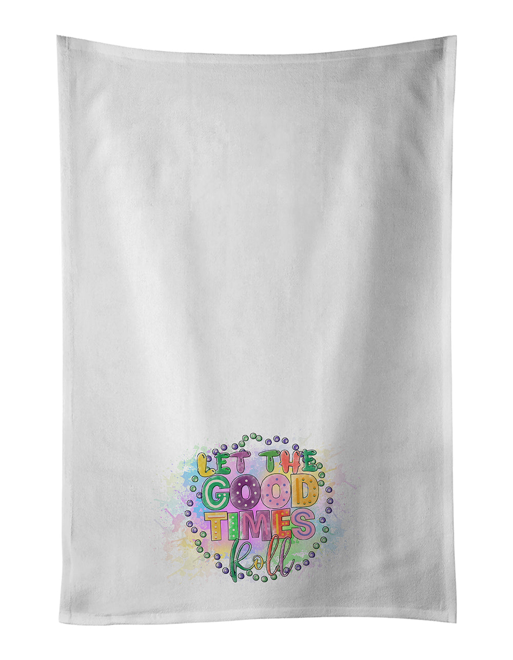 Buy this Let the Good Times Roll Mardi Gras White Kitchen Towel Set of 2 Dish Towels