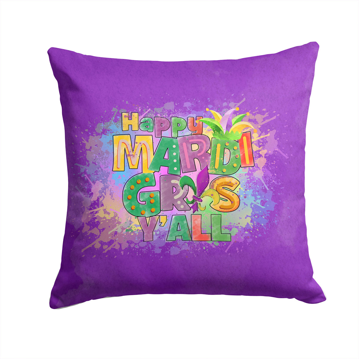Buy this Happy Mardi Gras Y&#39;all Fabric Decorative Pillow
