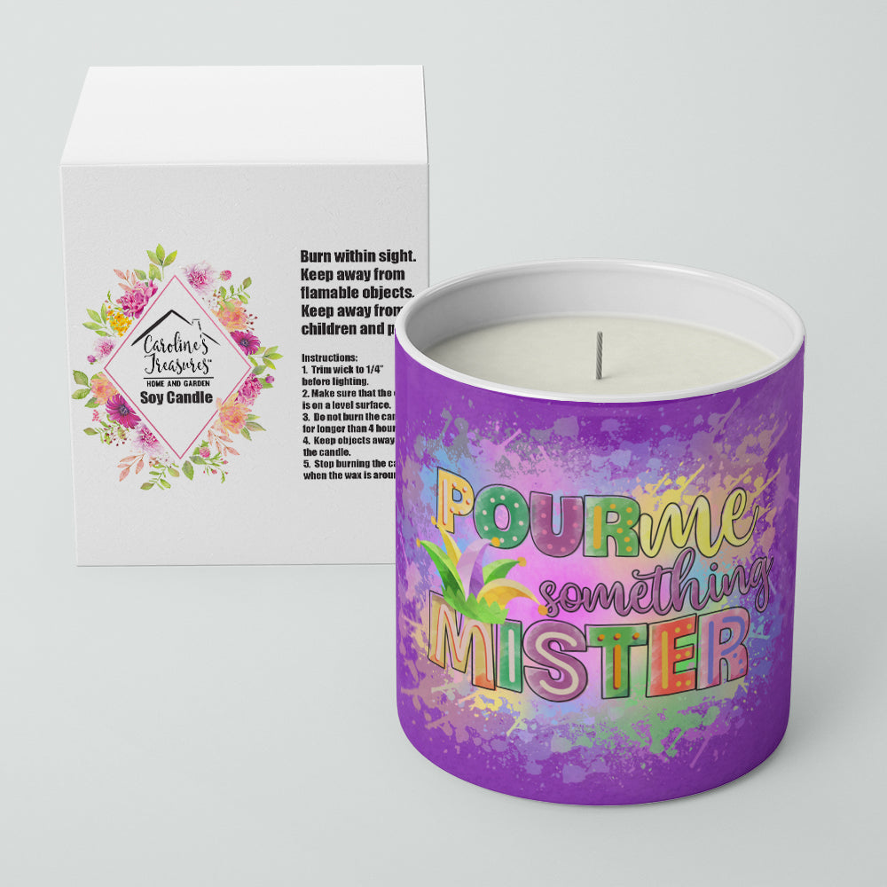 Pour Me Something Mister Mardi Gras 10 oz Decorative Soy Candle - the-store.com