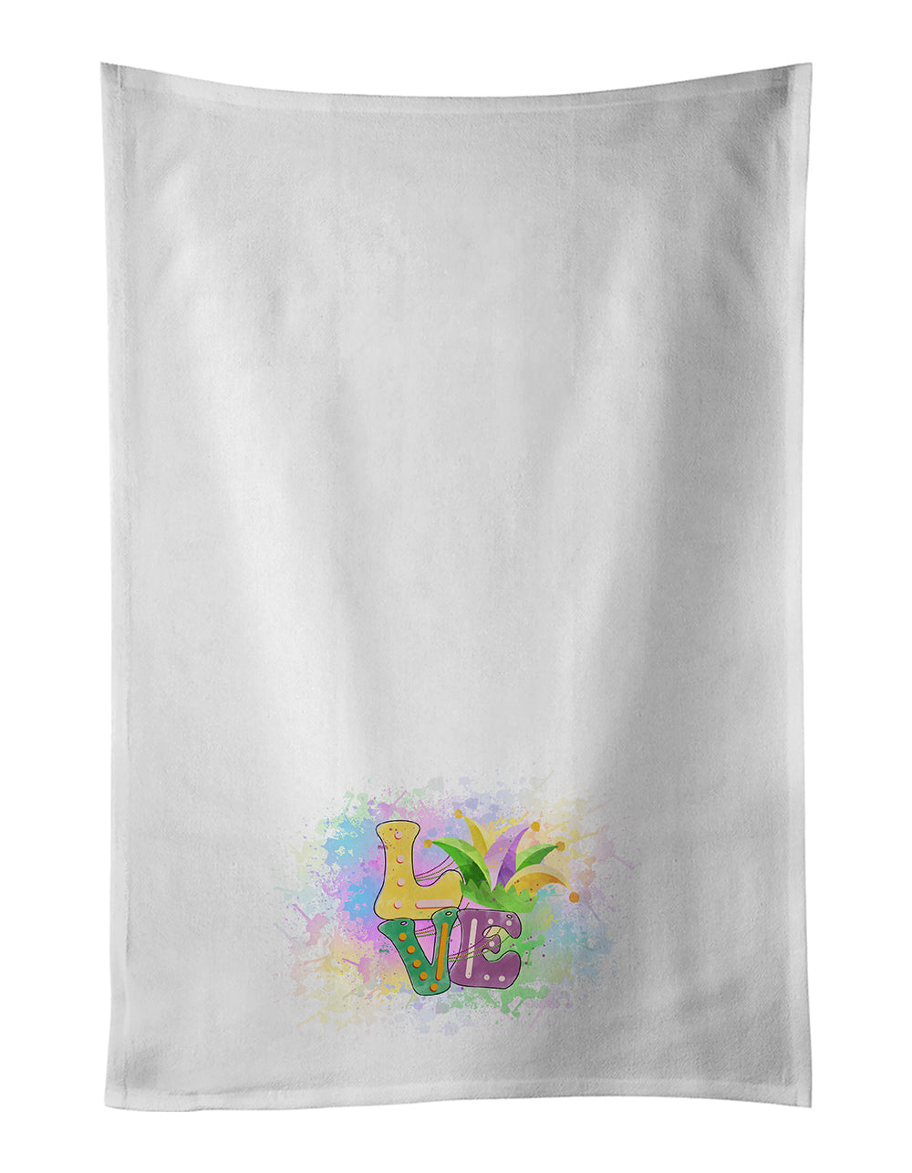 Buy this Love Mardi Gras White Kitchen Towel Set of 2 Dish Towels