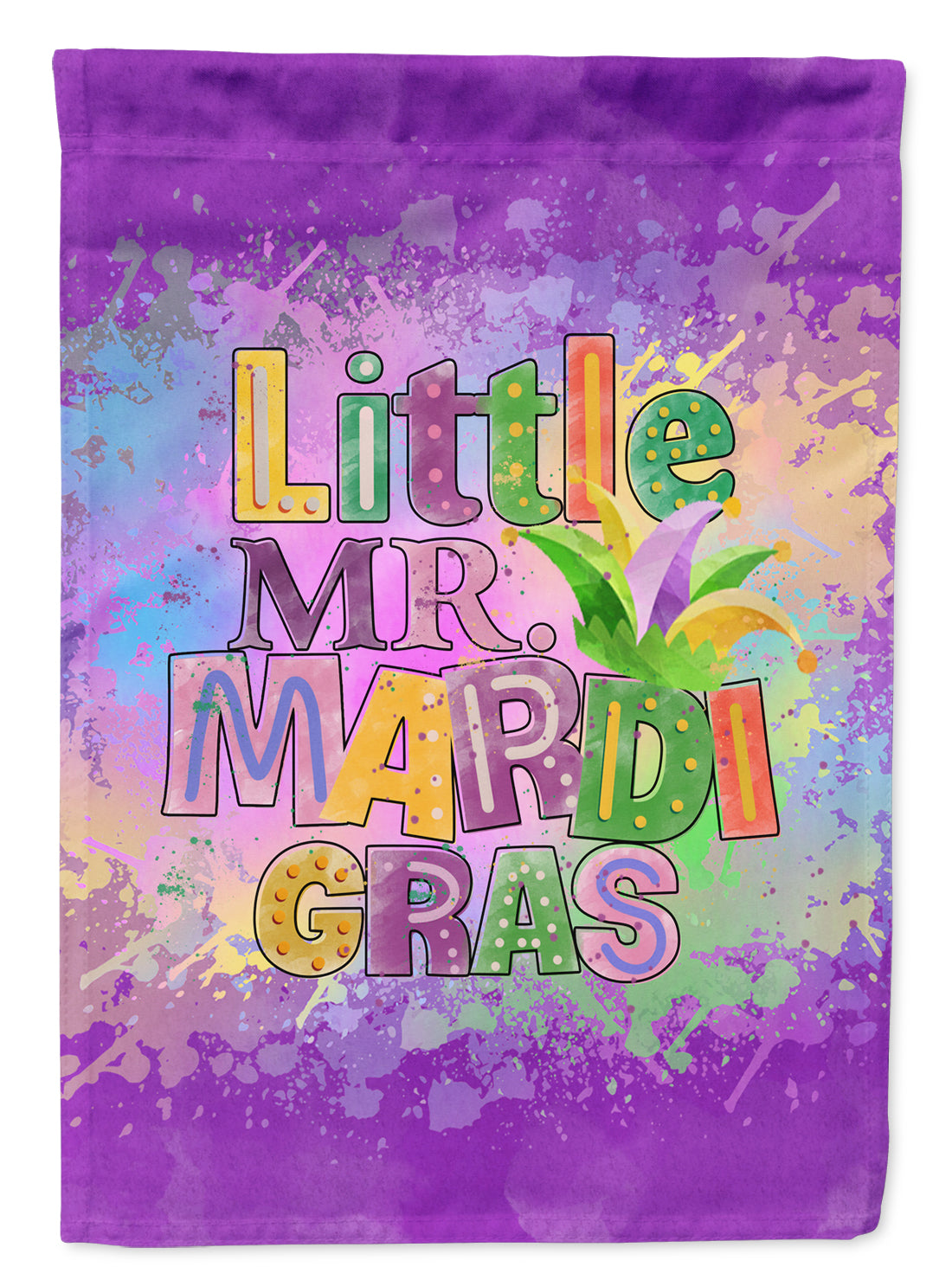 Little Mr. Mardi Gras Flag Garden Size  the-store.com.