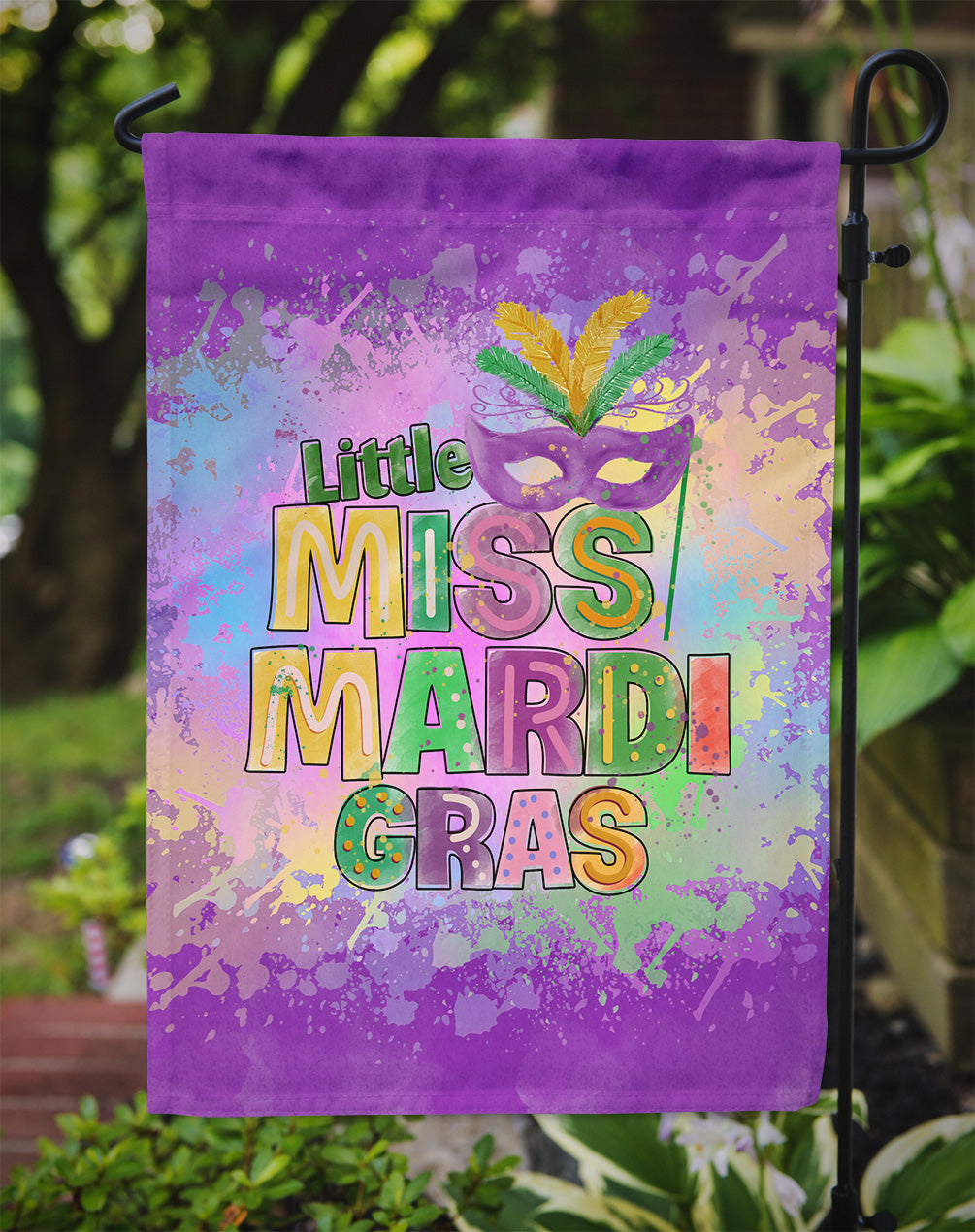 Little Miss Mardi Gras Flag Garden Size