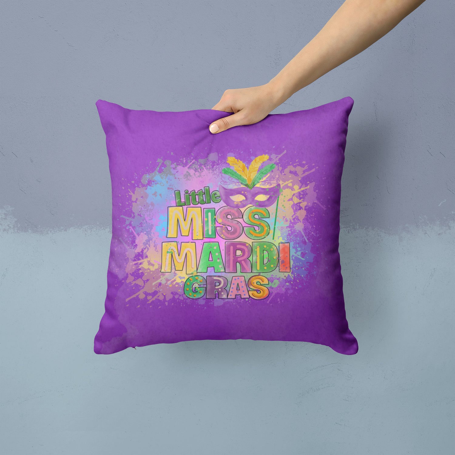 Little Miss Mardi Gras Fabric Decorative Pillow - the-store.com