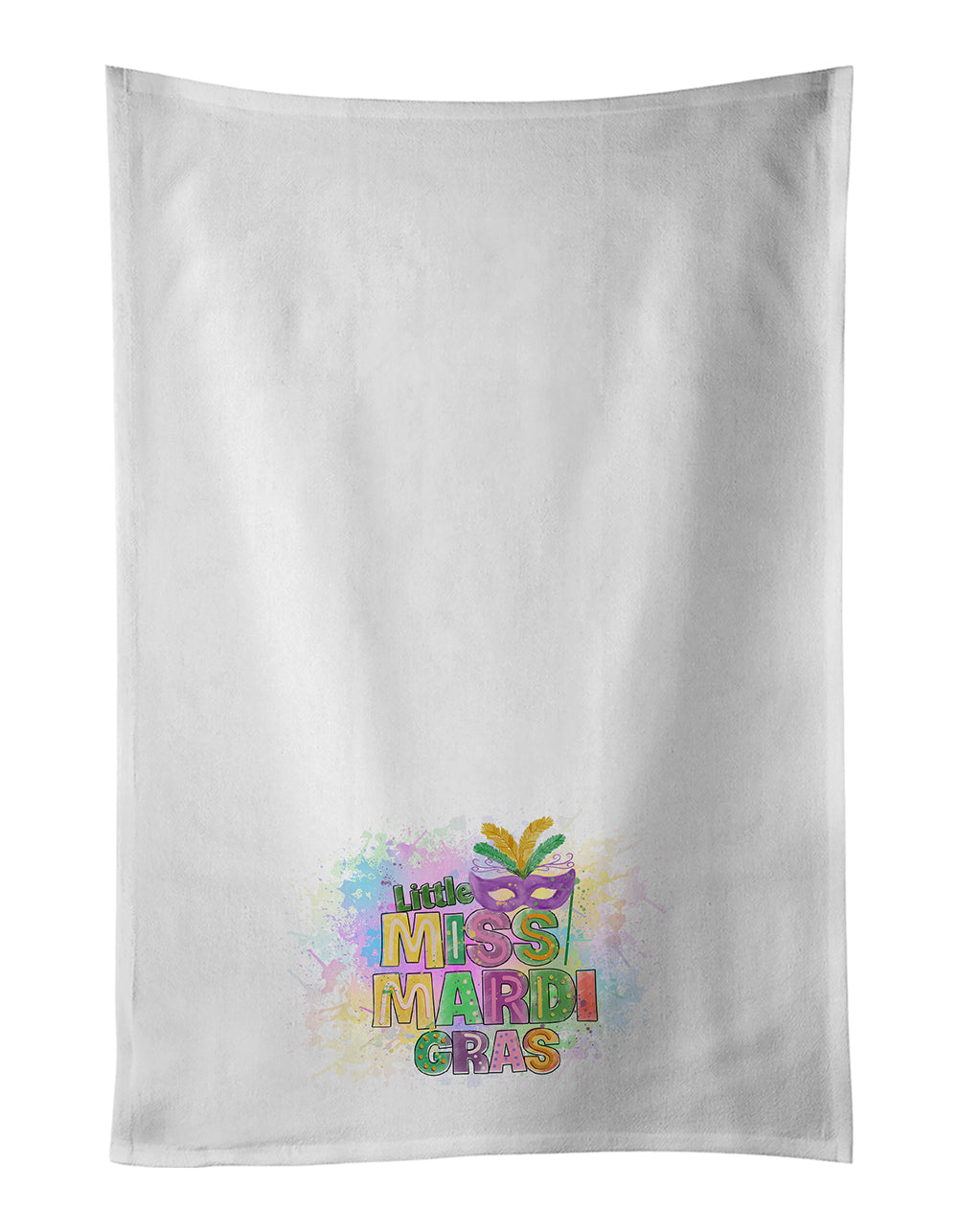 Buy this Little Miss Mardi Gras White Kitchen Towel Set of 2 Dish Towels