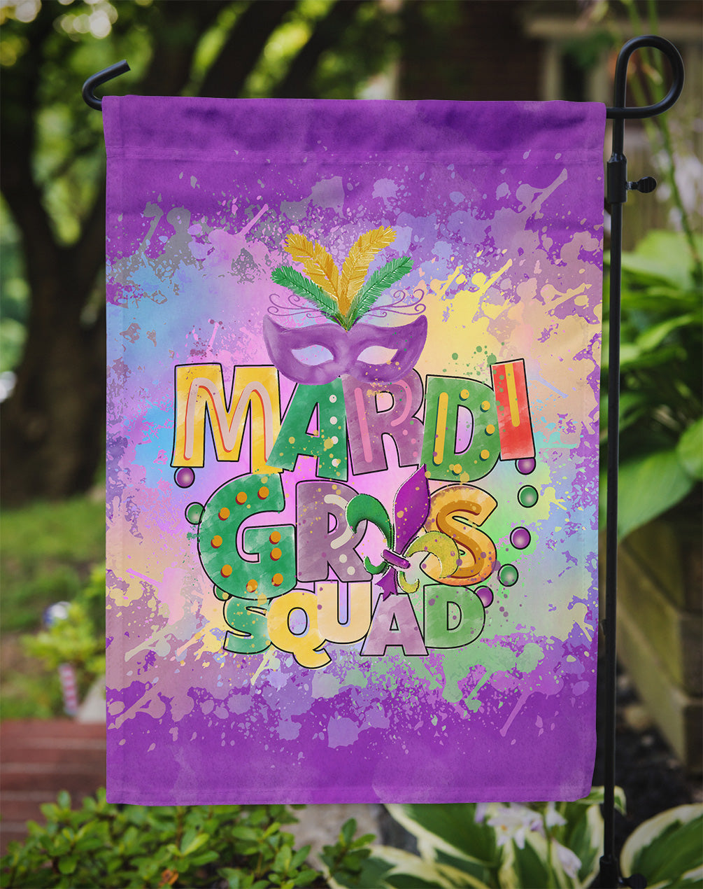 Mardi Gras Squad Flag Garden Size