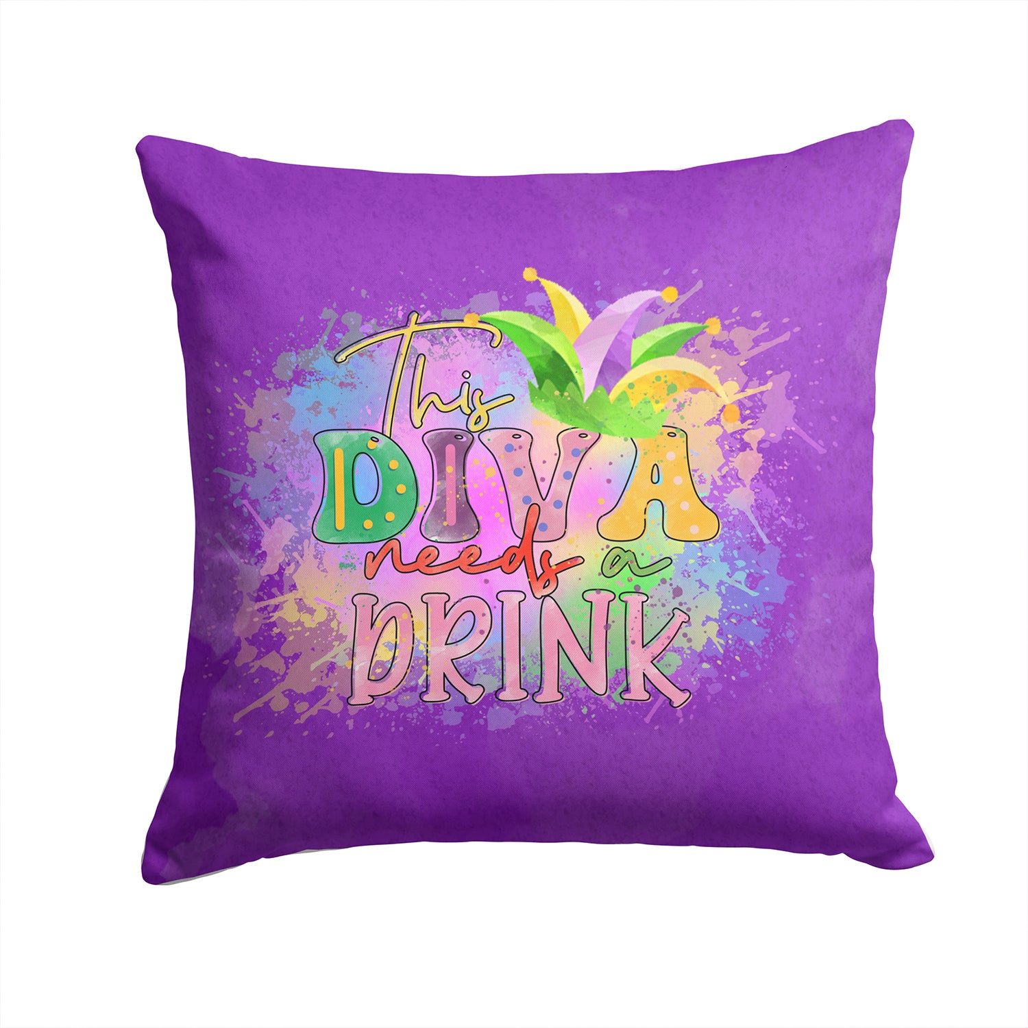 Buy this This Diva needs a Drink Mardi Gras Fabric Decorative Pillow
