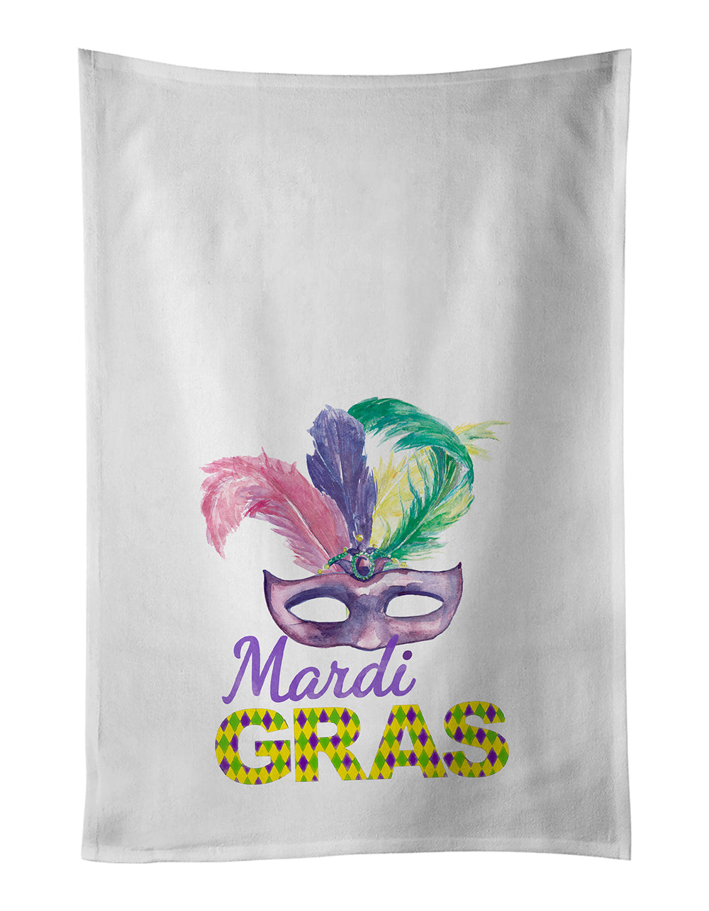 Buy this Purple Mask Mardi Gras White Kitchen Towel Set of 2 Dish Towels