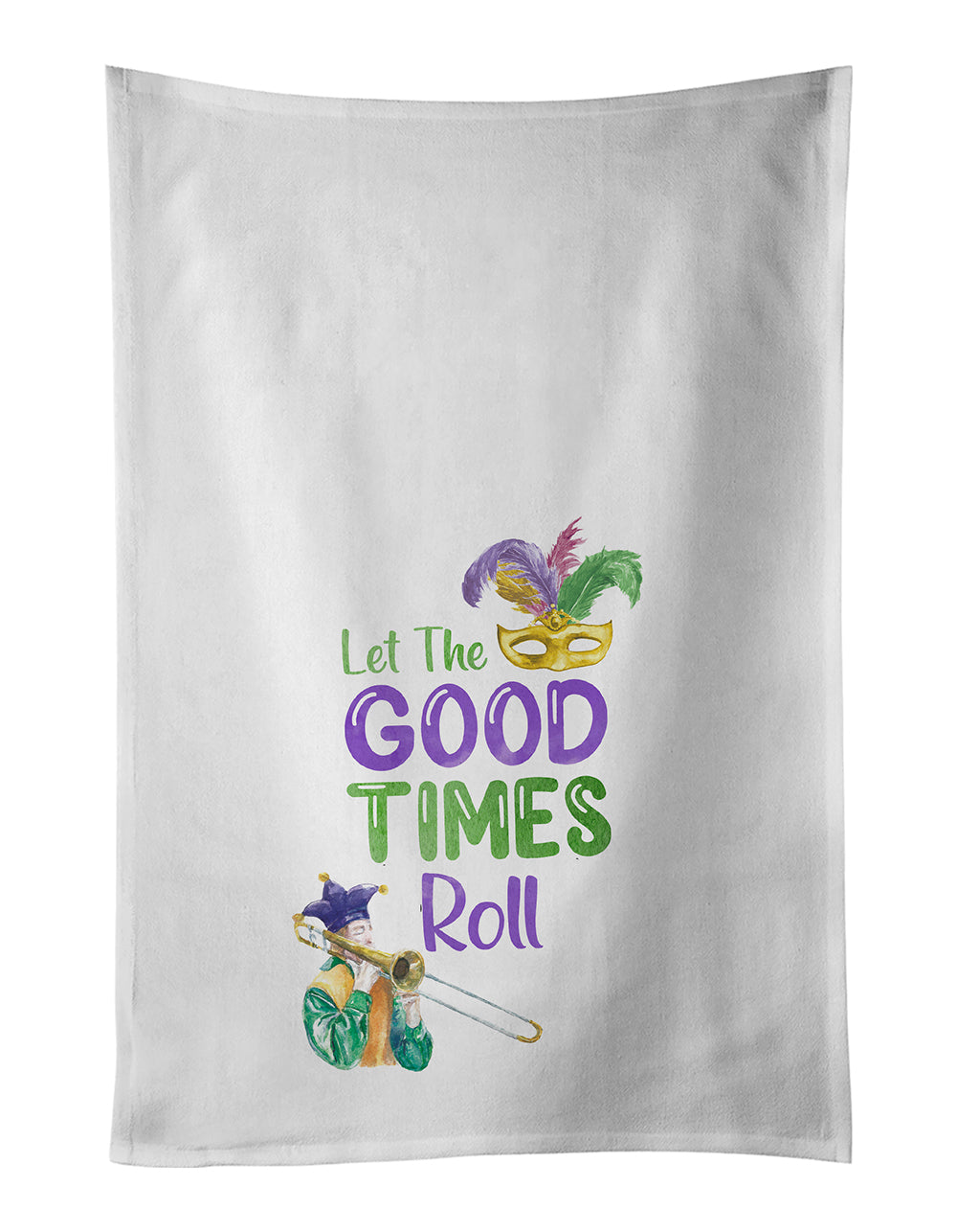 Buy this Let the Good Times Roll Mardi Gras White Kitchen Towel Set of 2 Dish Towels