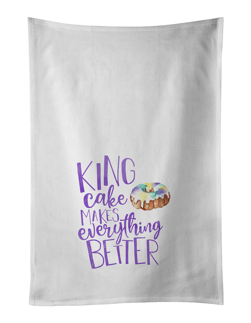 Buy this King Cake Makes Mardi Gras White Kitchen Towel Set of 2 Dish Towels