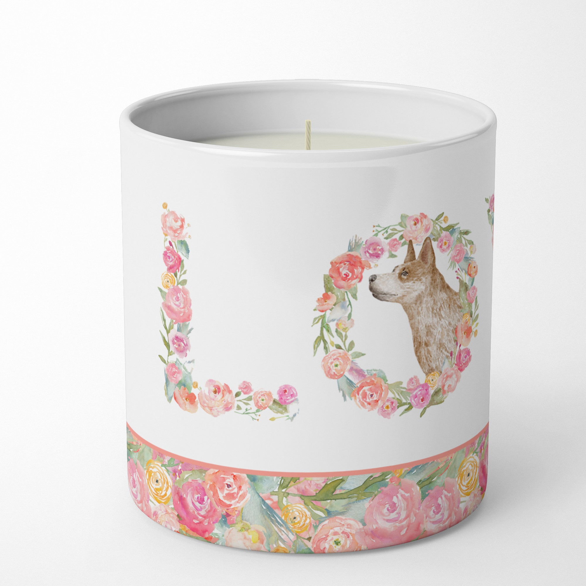 Red Australian Cattle Dog Love 10 oz Decorative Soy Candle - the-store.com