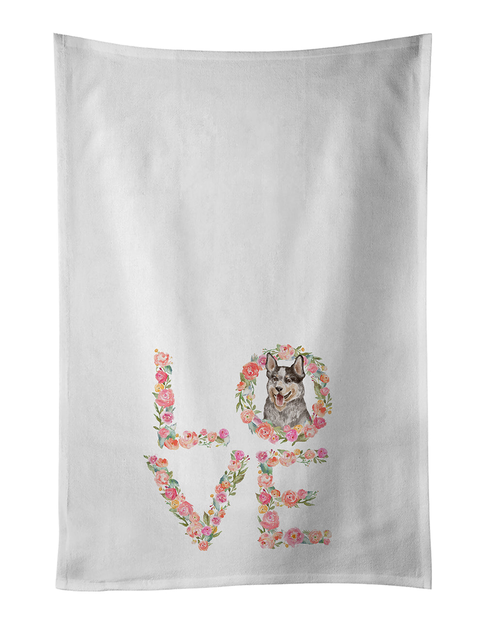Buy this Australian Cattle Dog #2 Love White Kitchen Towel Set of 2 Dish Towels