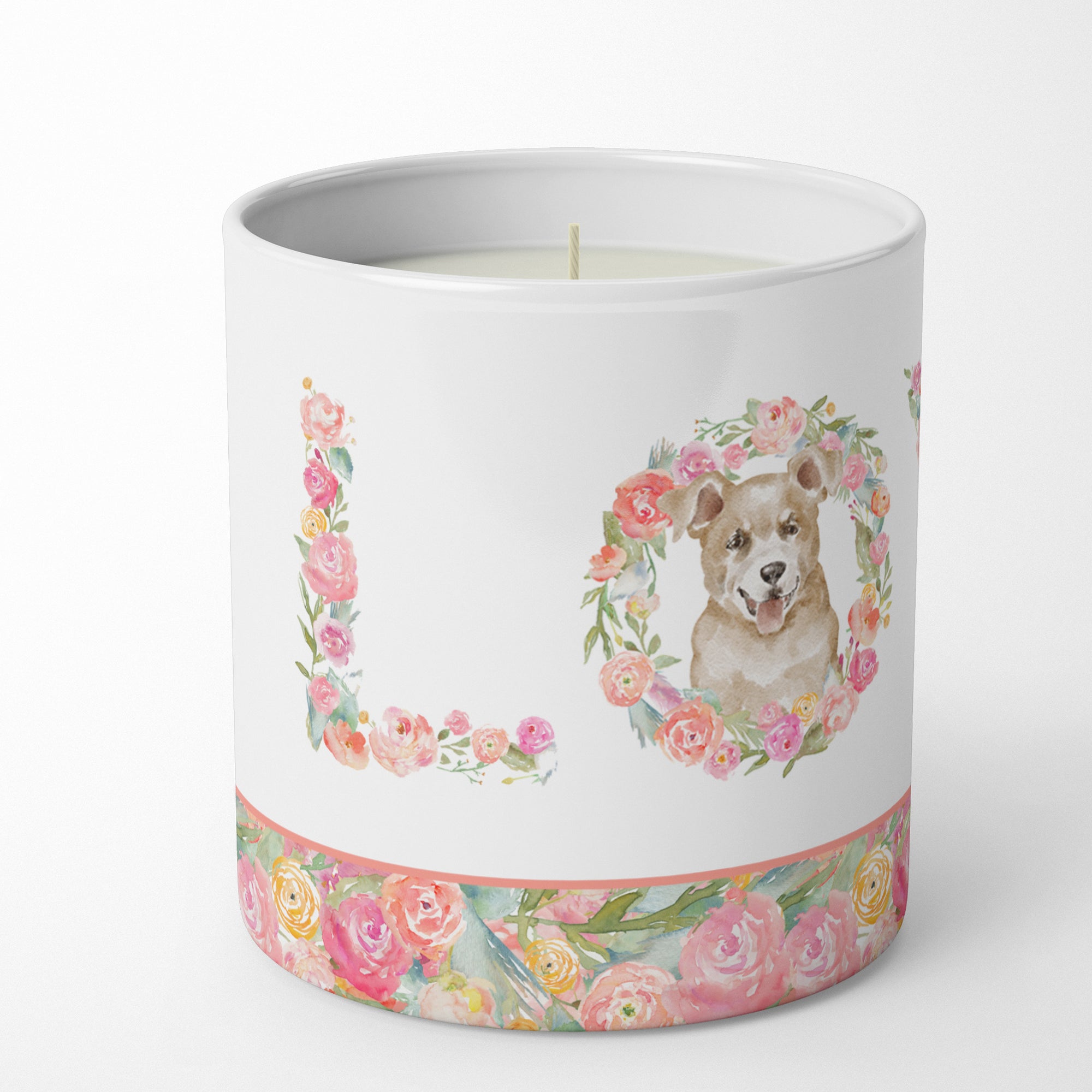 Red Australian Cattle Dog Puppy Love 10 oz Decorative Soy Candle - the-store.com
