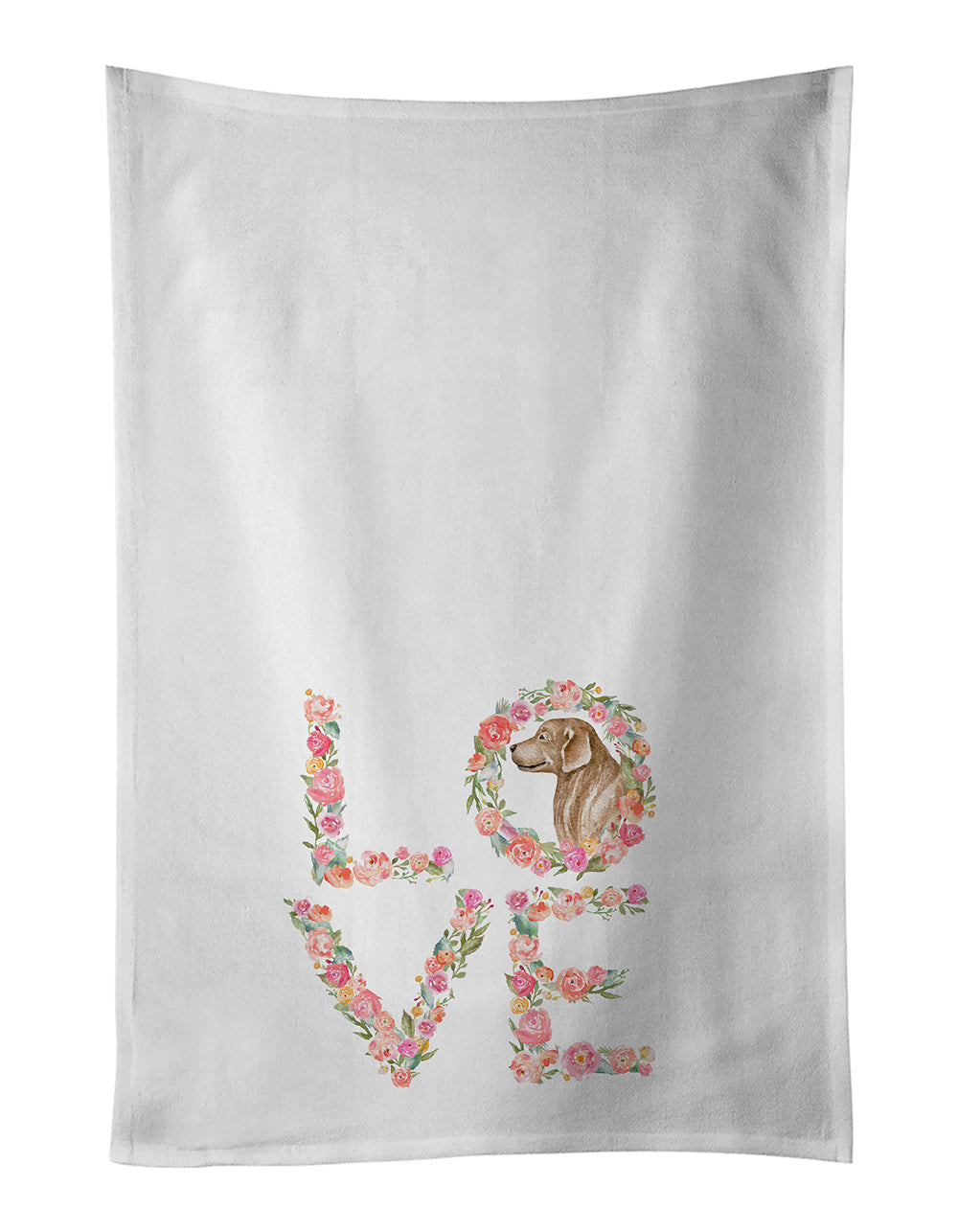 Buy this Golden Retriever #5 Love White Kitchen Towel Set of 2 Dish Towels