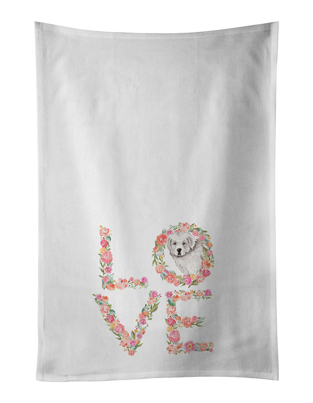 Buy this Great Pyrenees #5 Love White Kitchen Towel Set of 2 Dish Towels