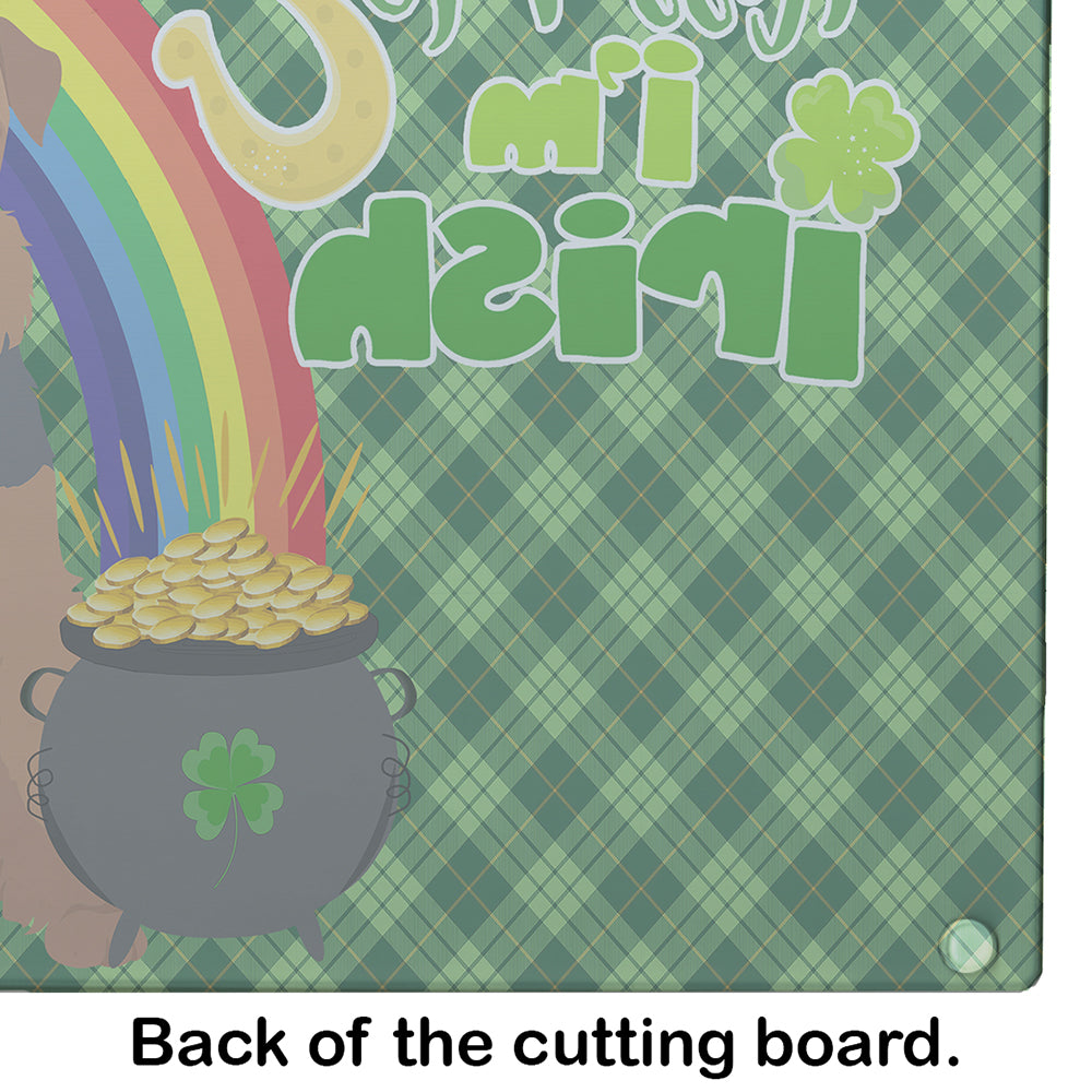 Grizzle and Tan Airedale Terrier St. Patrick's Day Glass Cutting Board Large - the-store.com