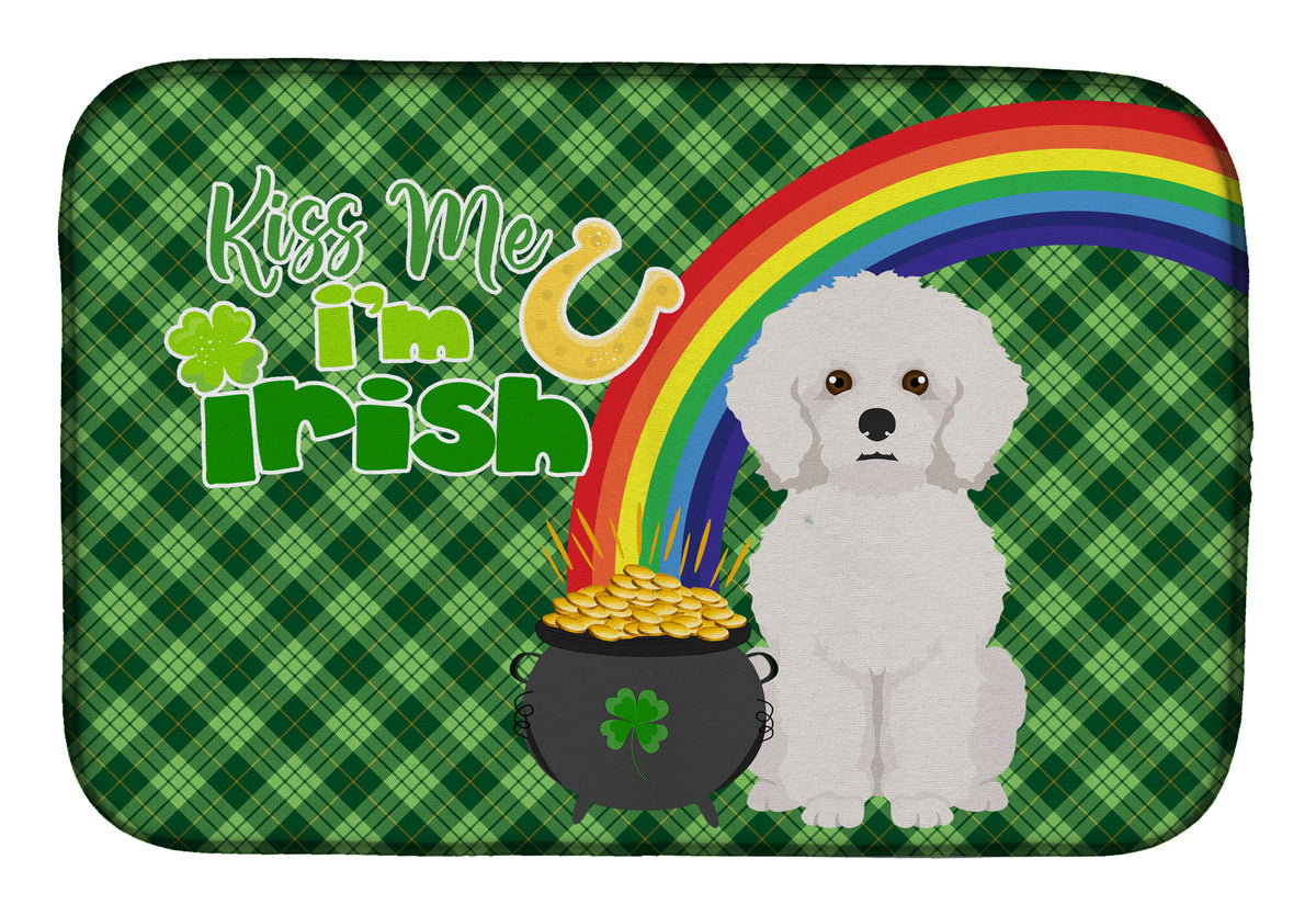 Bichon Frise St. Patrick&#39;s Day Dish Drying Mat  the-store.com.