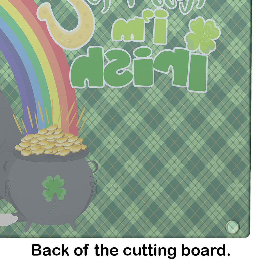 Natural Eared Black Boxer St. Patrick's Day Glass Cutting Board Large - the-store.com