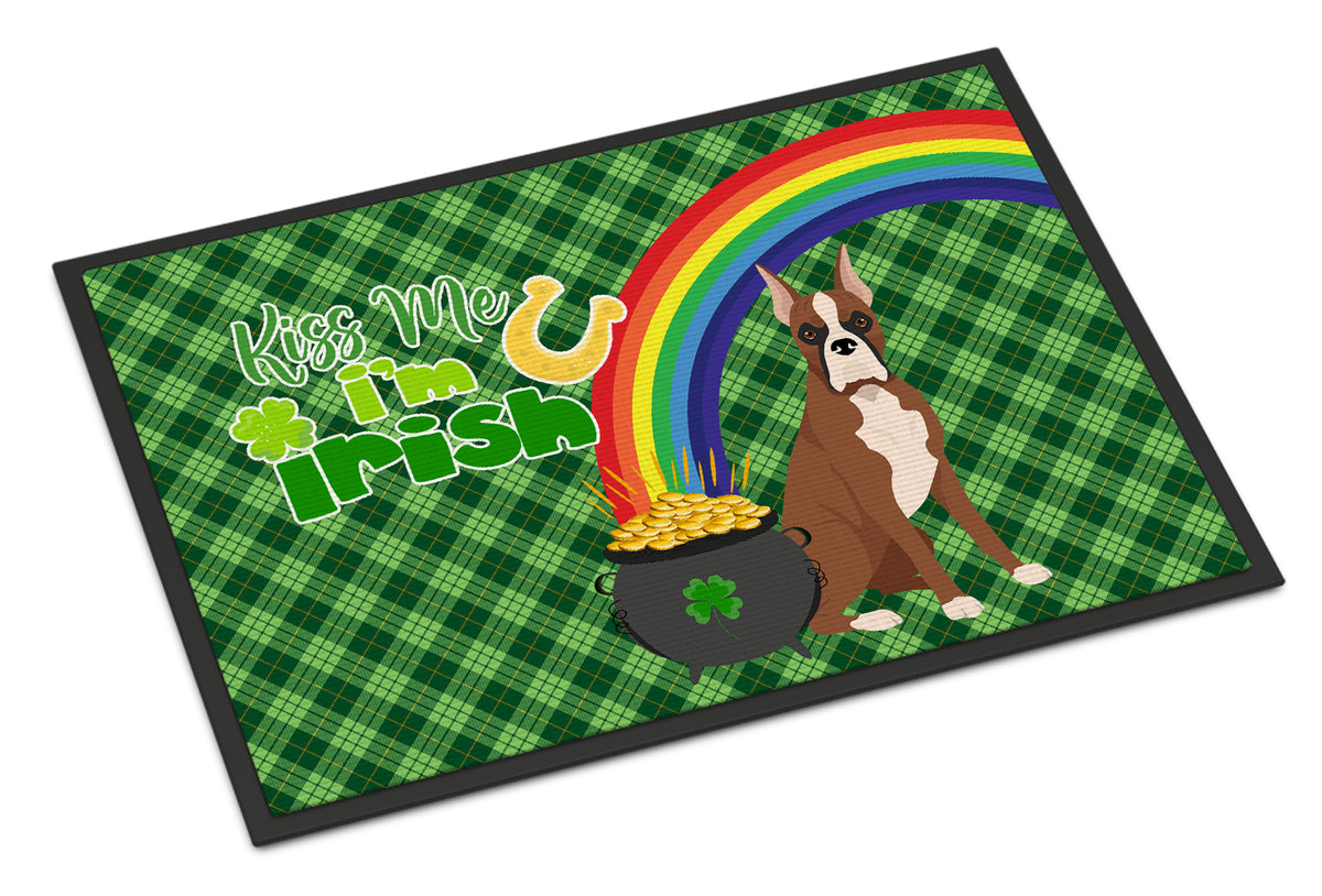 Buy this Red Fawn Boxer St. Patrick&#39;s Day Indoor or Outdoor Mat 24x36